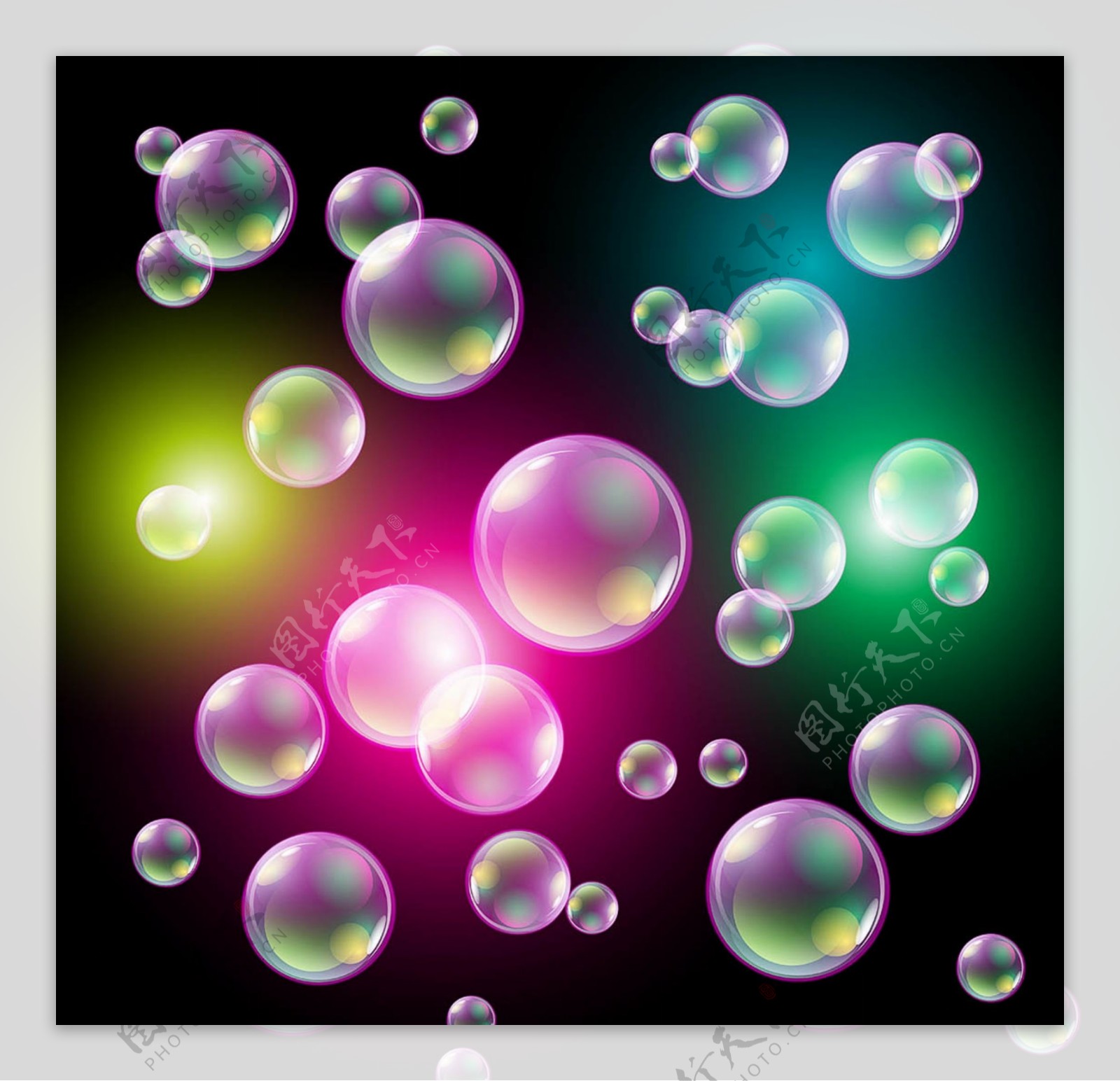 唯美气泡气泡素材彩色气泡