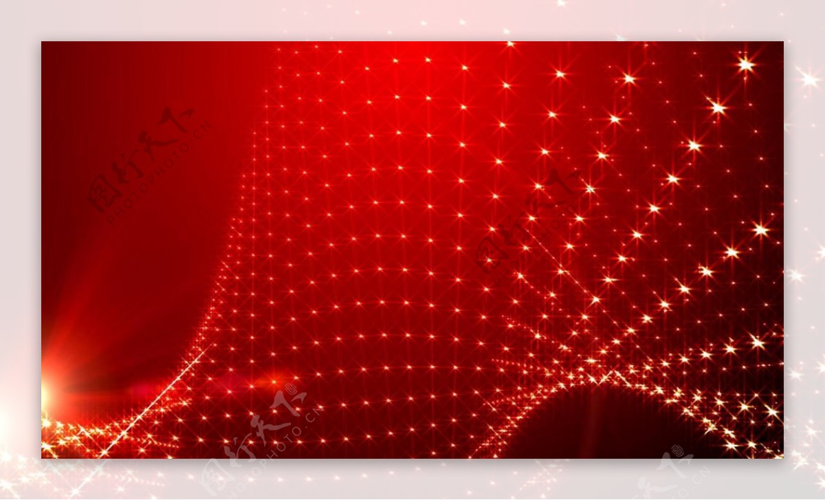 红色喜庆大气粒子线条光线视频素材