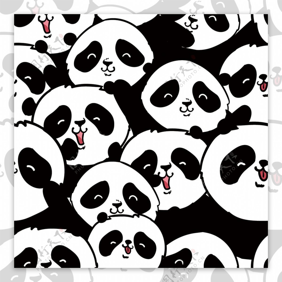 可爱呆萌熊猫大头像壁纸图案装饰设计