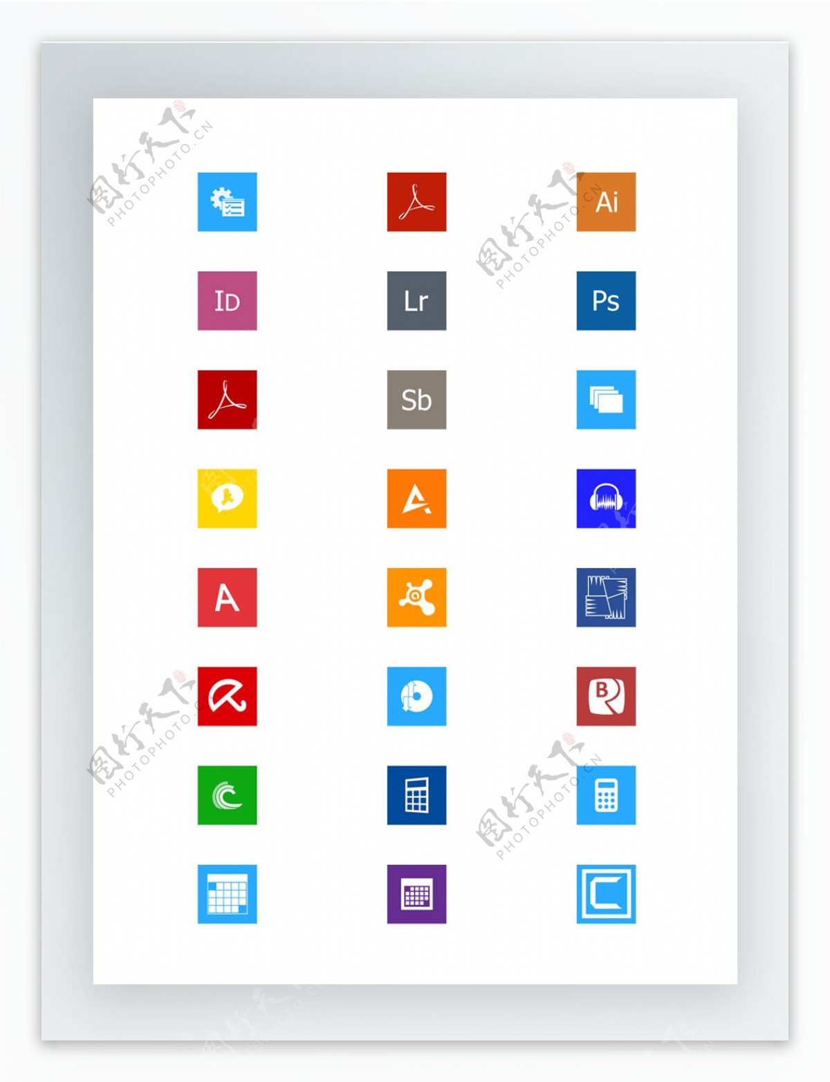 Metro风格扁平化app应用程序图标集