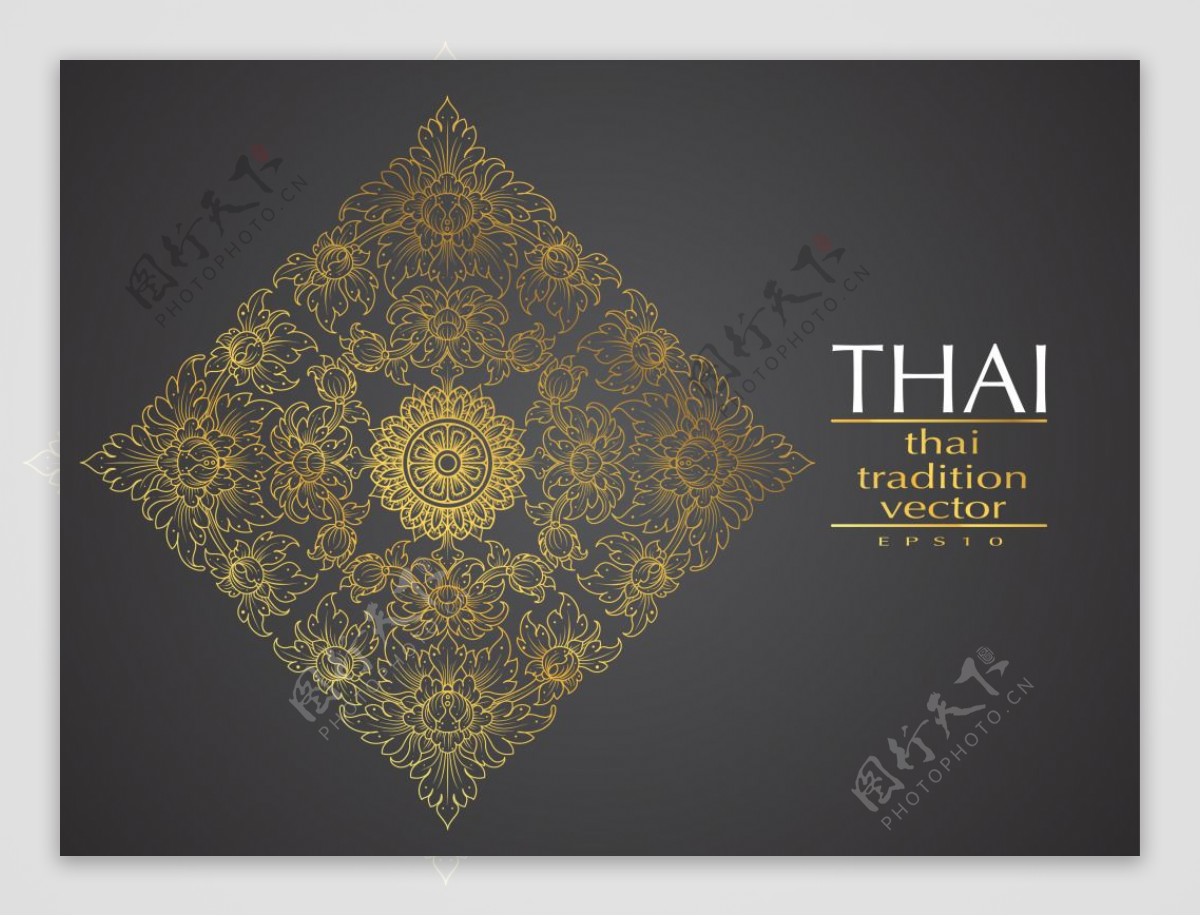 泰国金色传统底纹