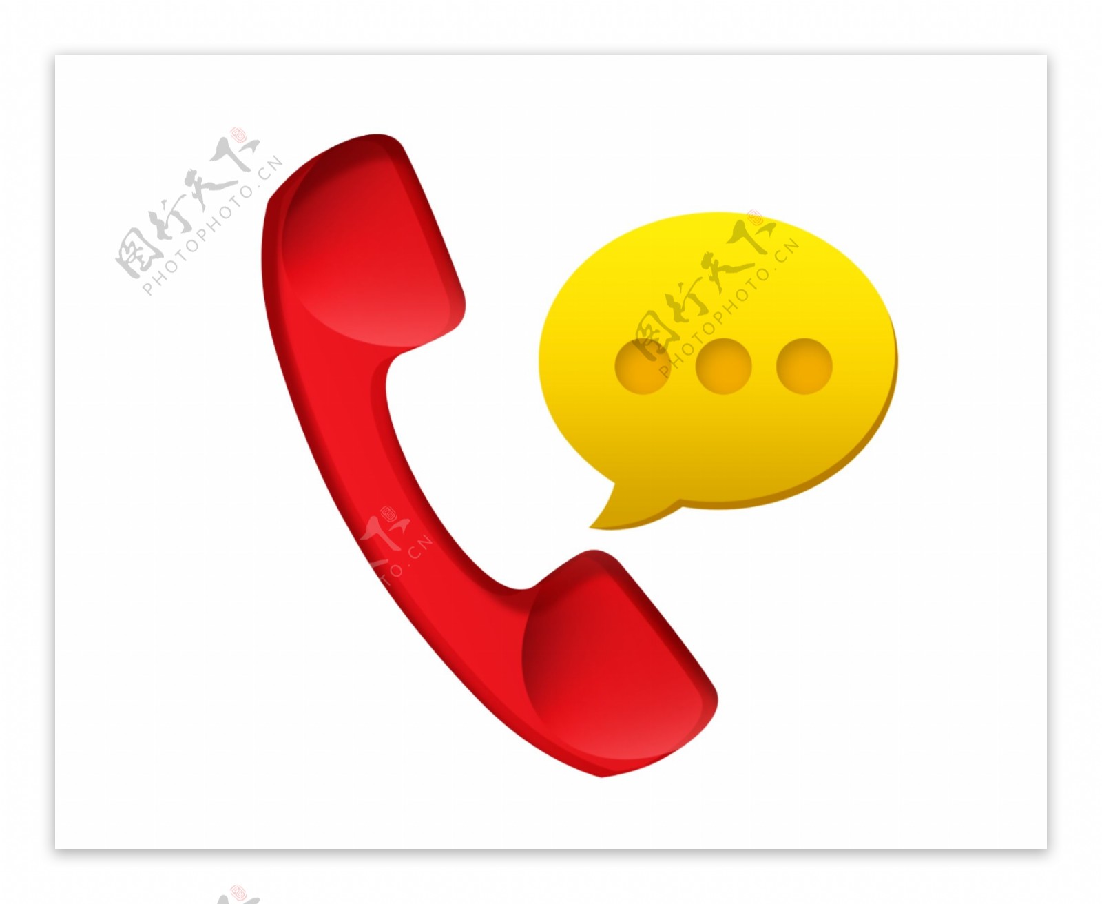 红色电话聊天icon图标