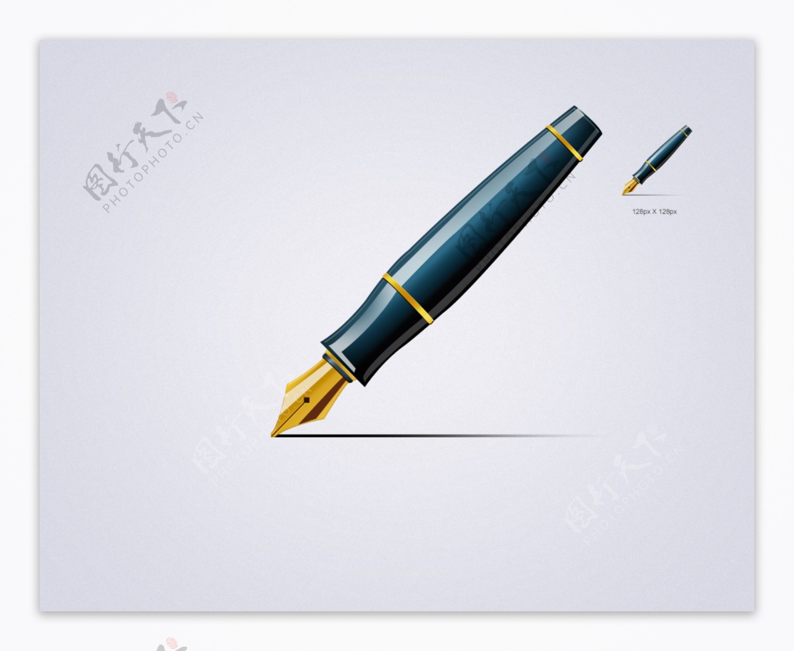 黑色金属钢笔图标icon设计