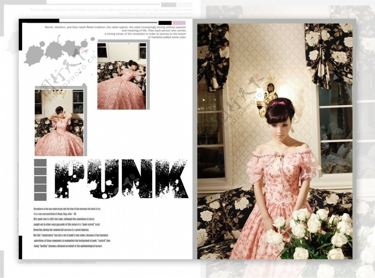 朋克风系列韩国时尚风格婚纱模板