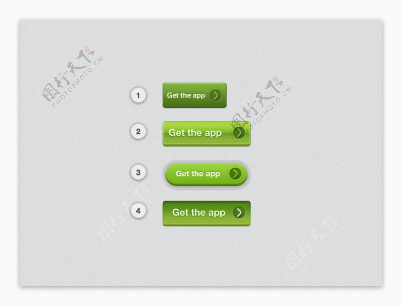 多款形式绿色按钮设计