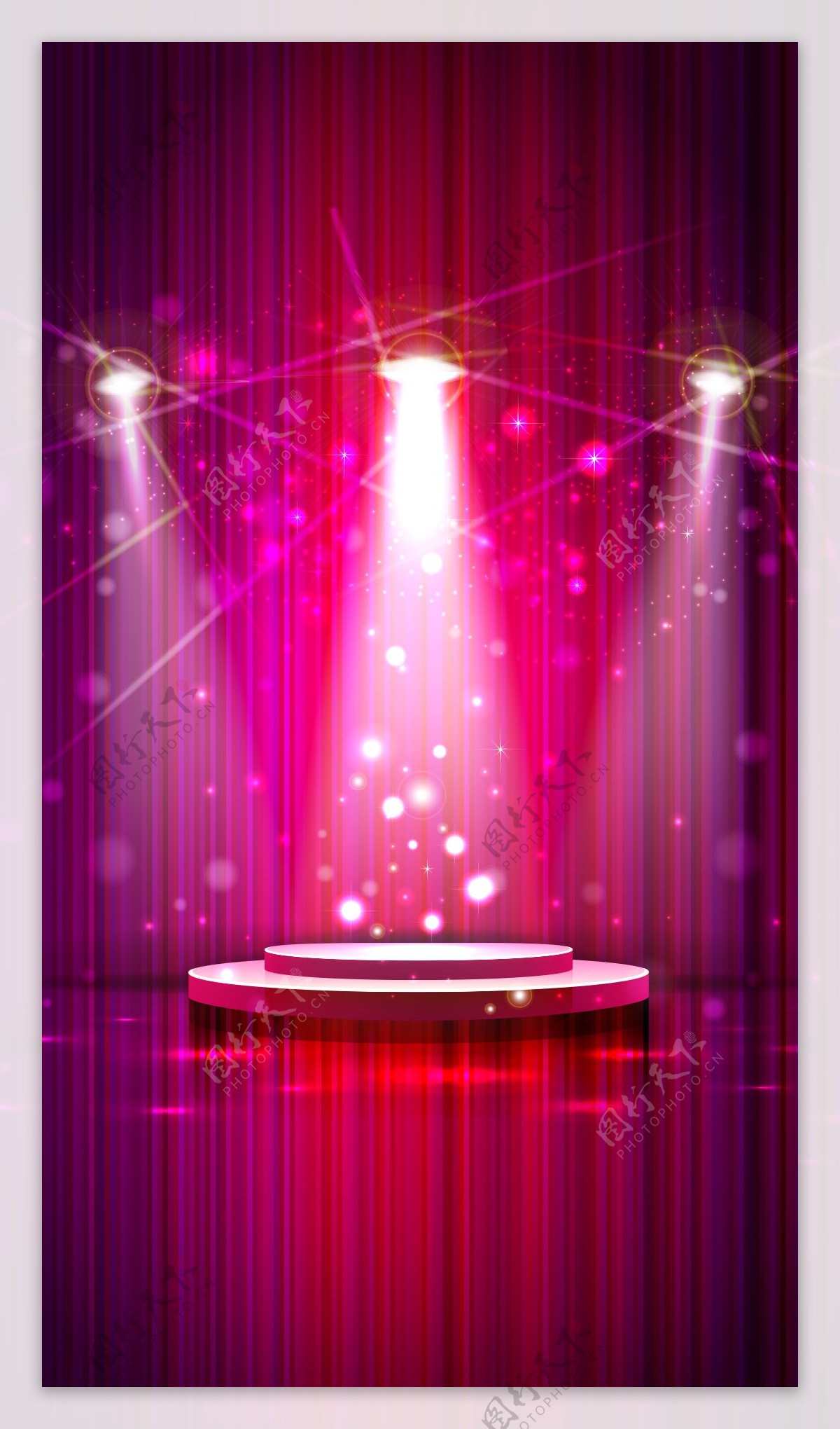 唯美紫色舞台灯光H5背景素材