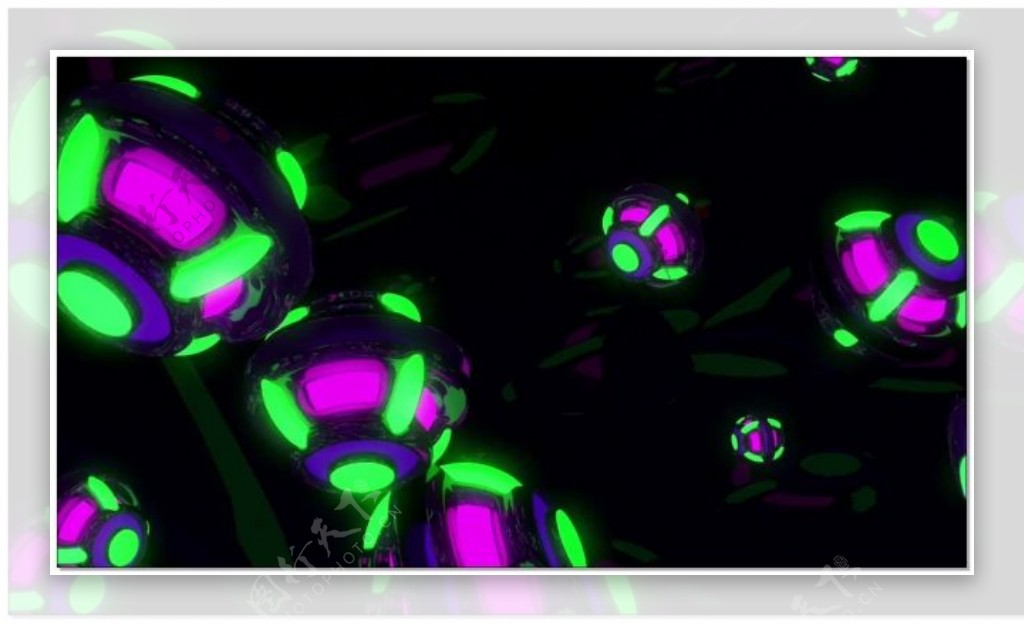 绿色荧光旋转球运动视频素材