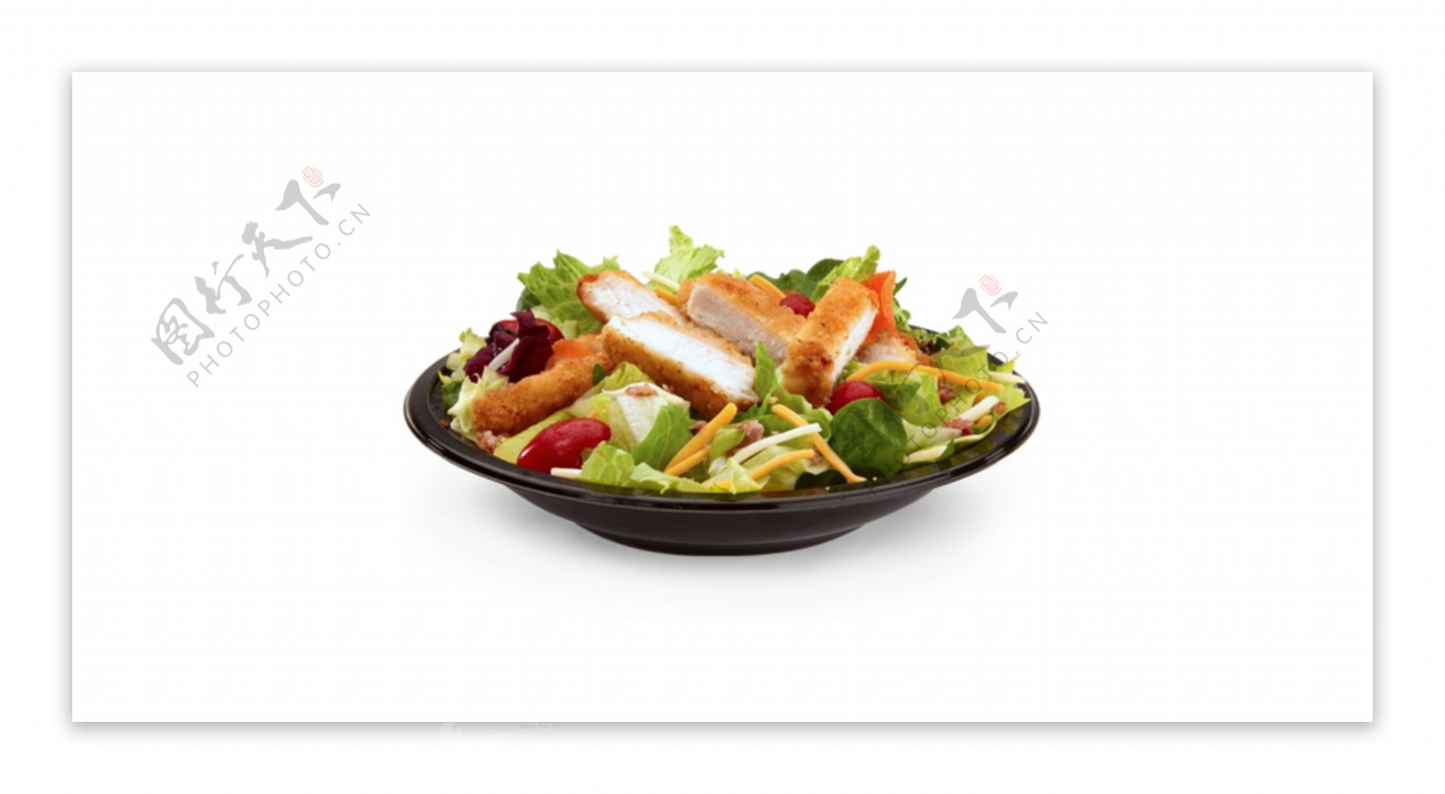盘装美味蔬菜沙拉水果烤肉食物素材