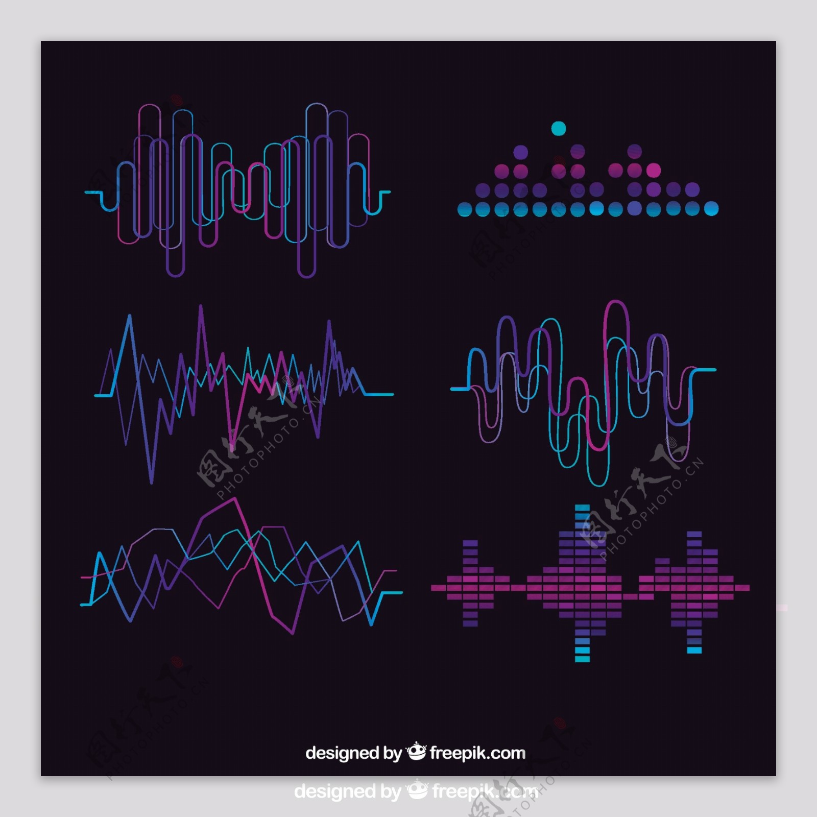 紫色的细节抽象的声波