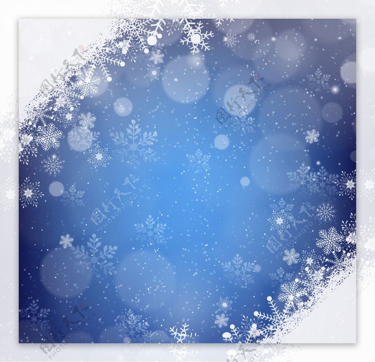 圣诞节雪花蓝色背景