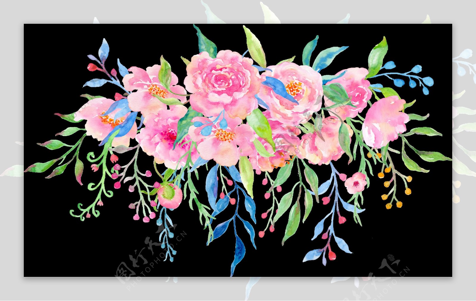 婚礼装饰花卉透明素材