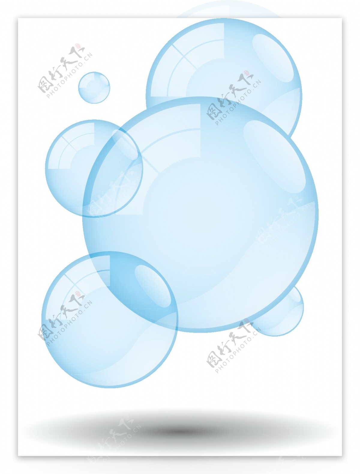 梦幻蓝色气泡png元素素材