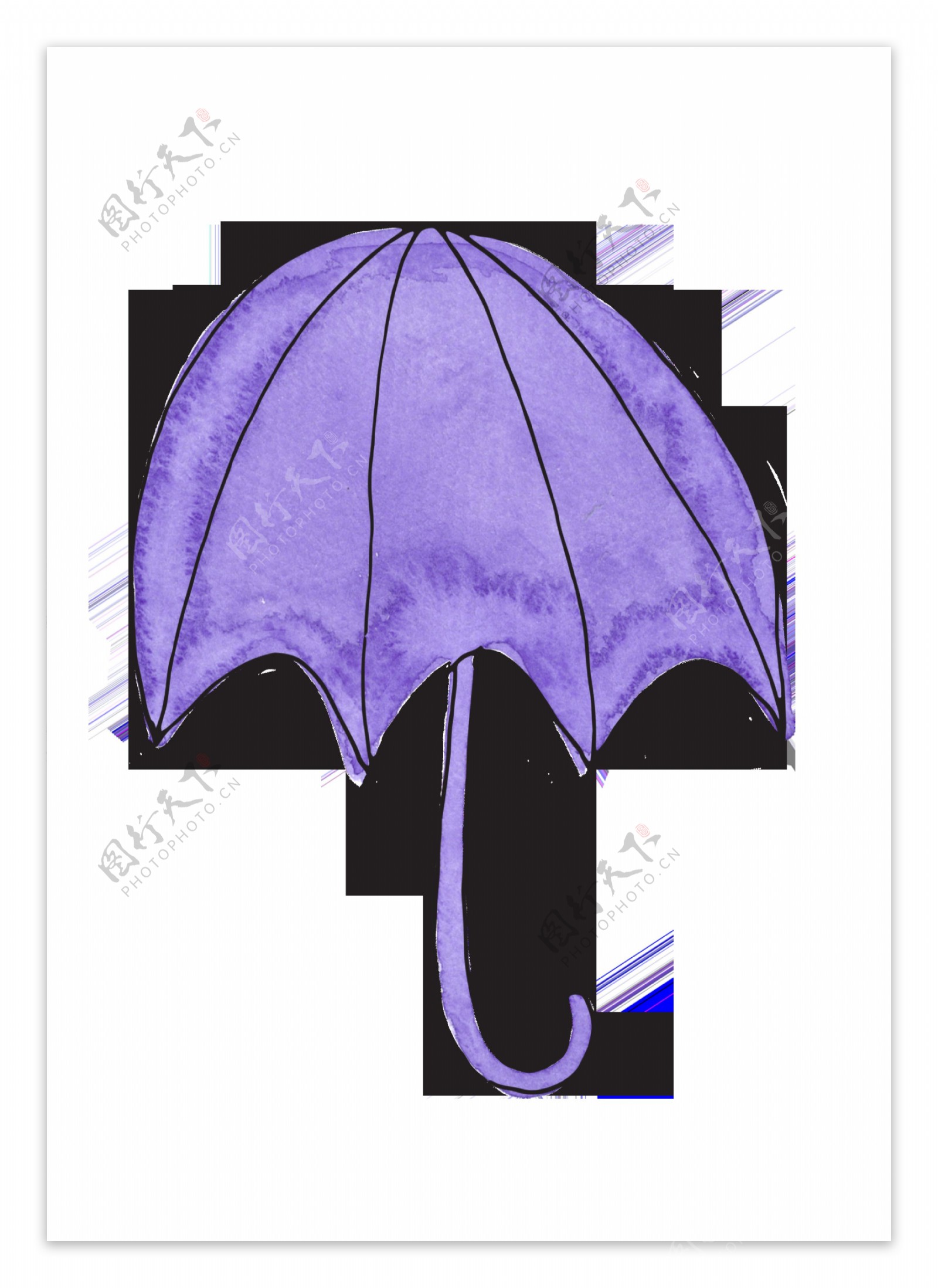 卡通雨伞透明素材