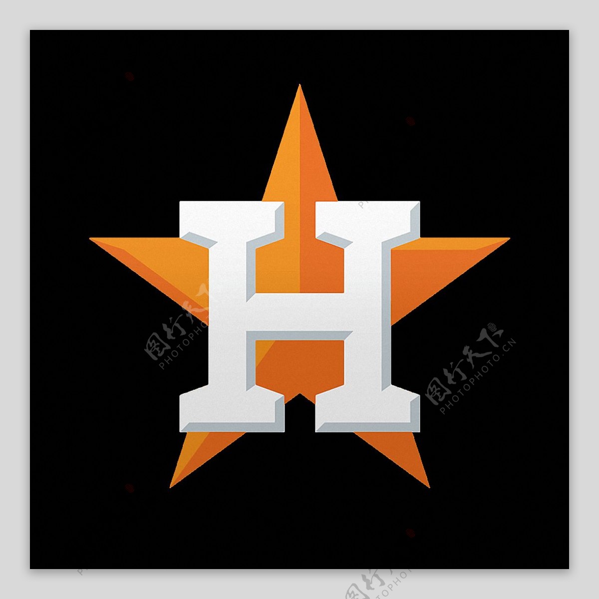 休斯敦太空人橙色五角星标志png透明素材