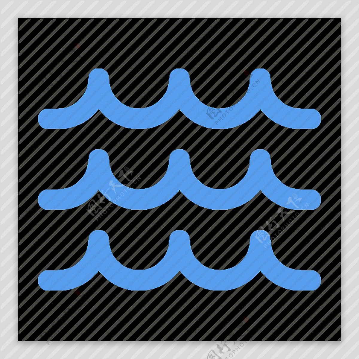 蓝色洪水标志免抠png透明图层素材