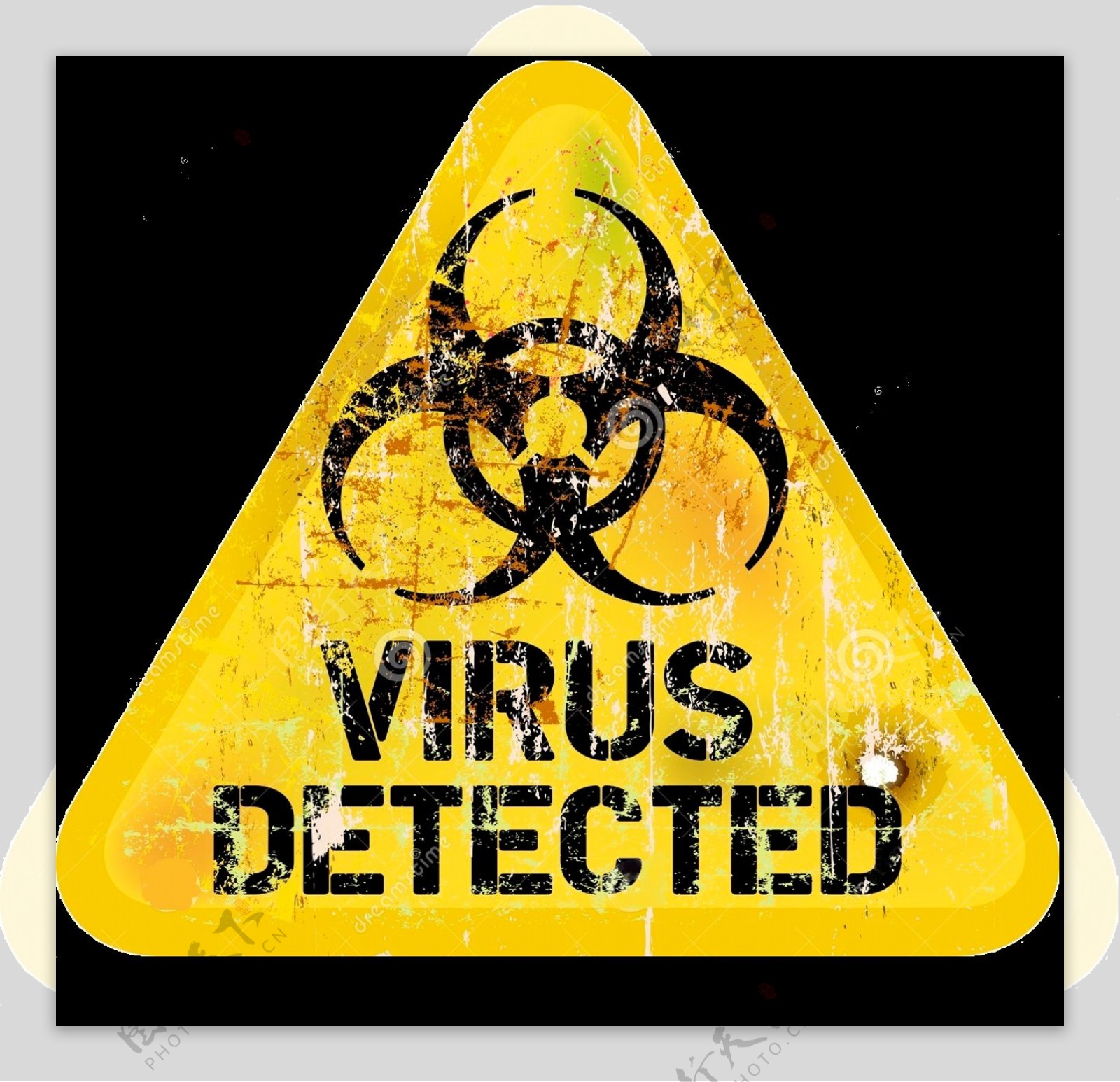 病毒黄色警示标志免抠png透明图层素材