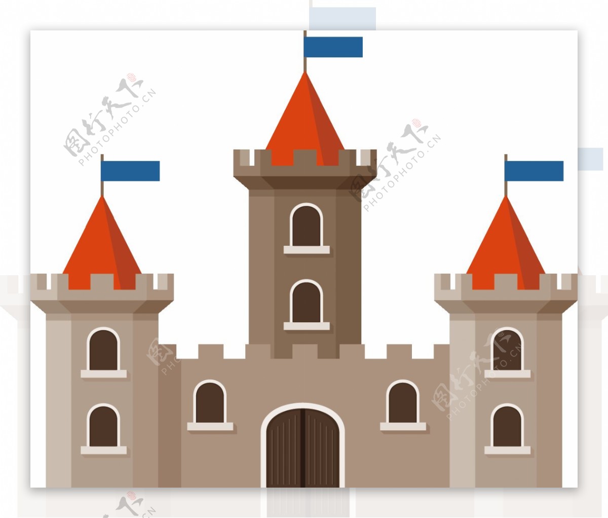 简约欧式城堡图案元素