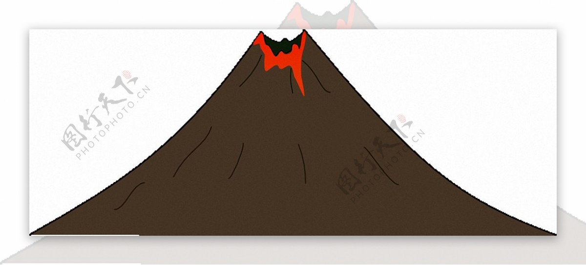棕褐色火山图形免抠png透明图层素材