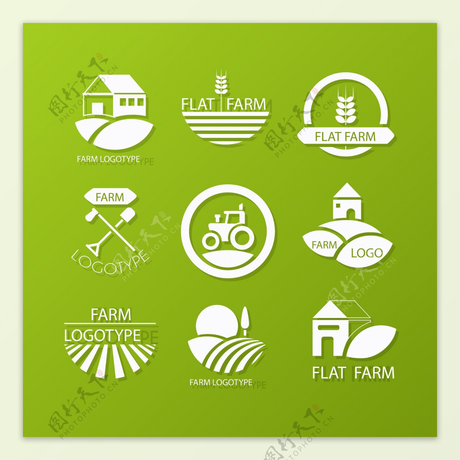 9款精致农场logo标志矢量素材