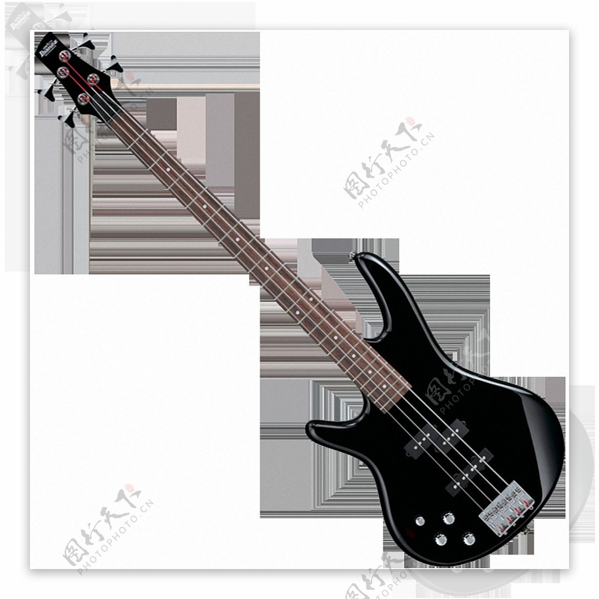 创意形状黑色电吉他免抠png透明图层素材