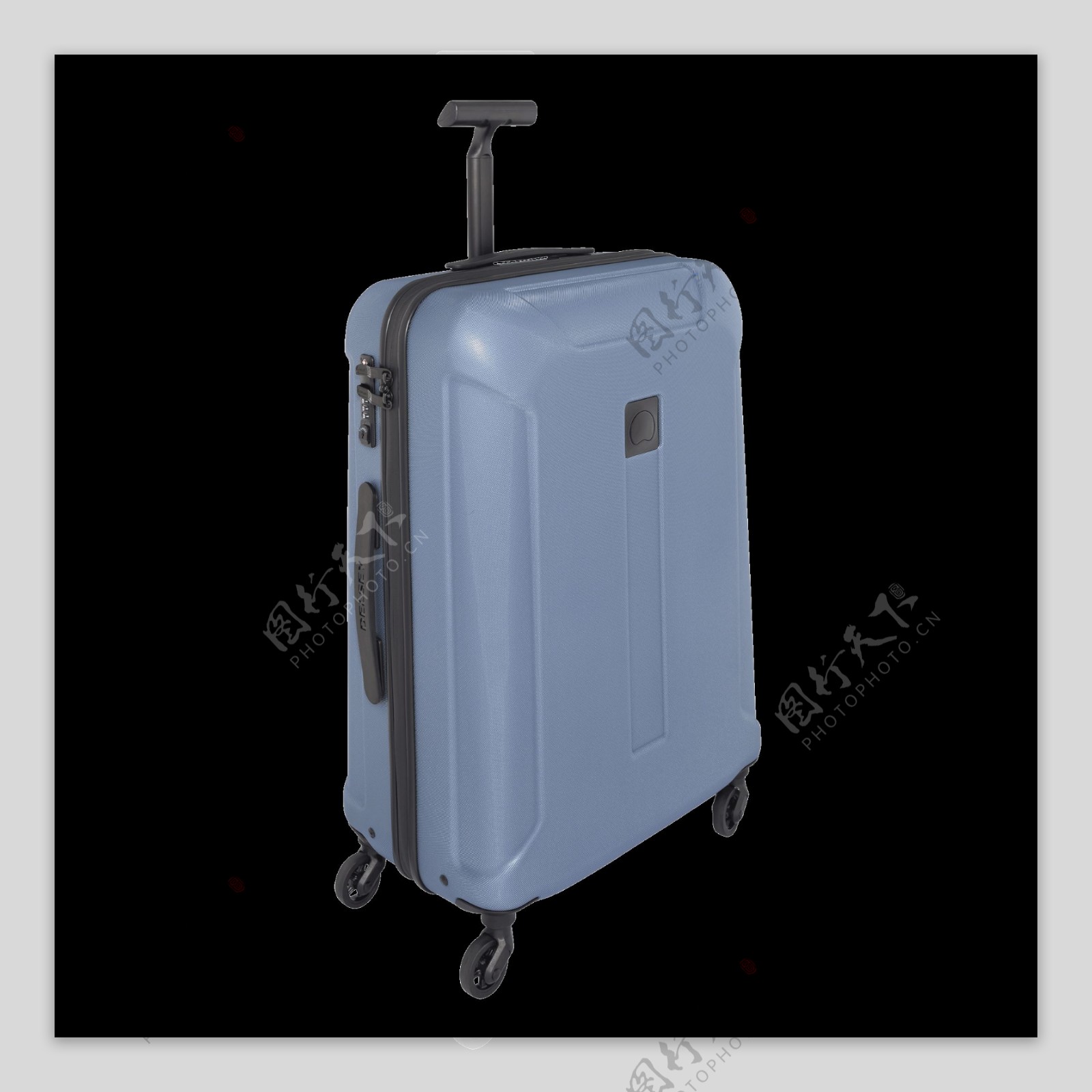 蓝色塑料行李箱免抠png透明图层素材