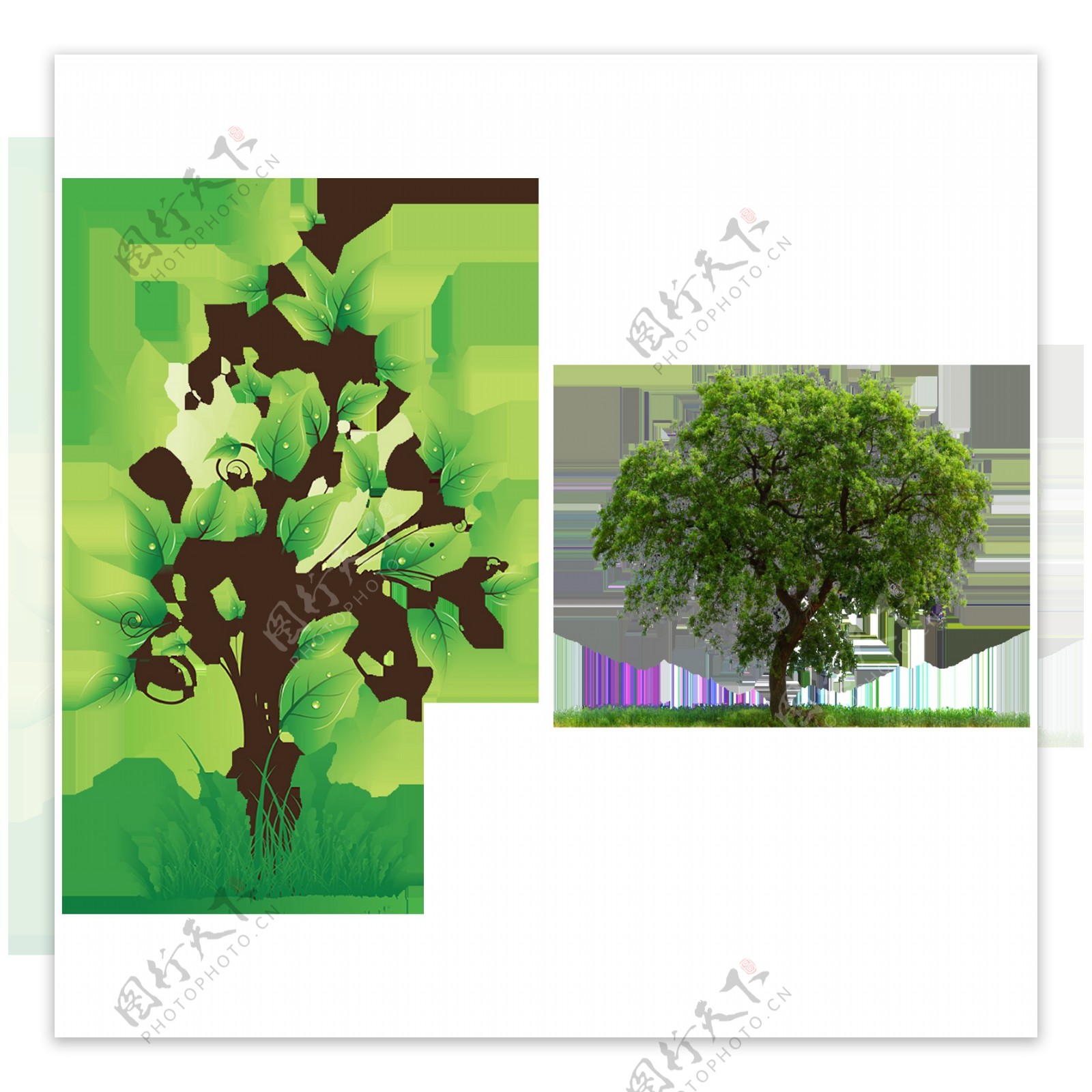 绿色大树免抠png透明图层素材