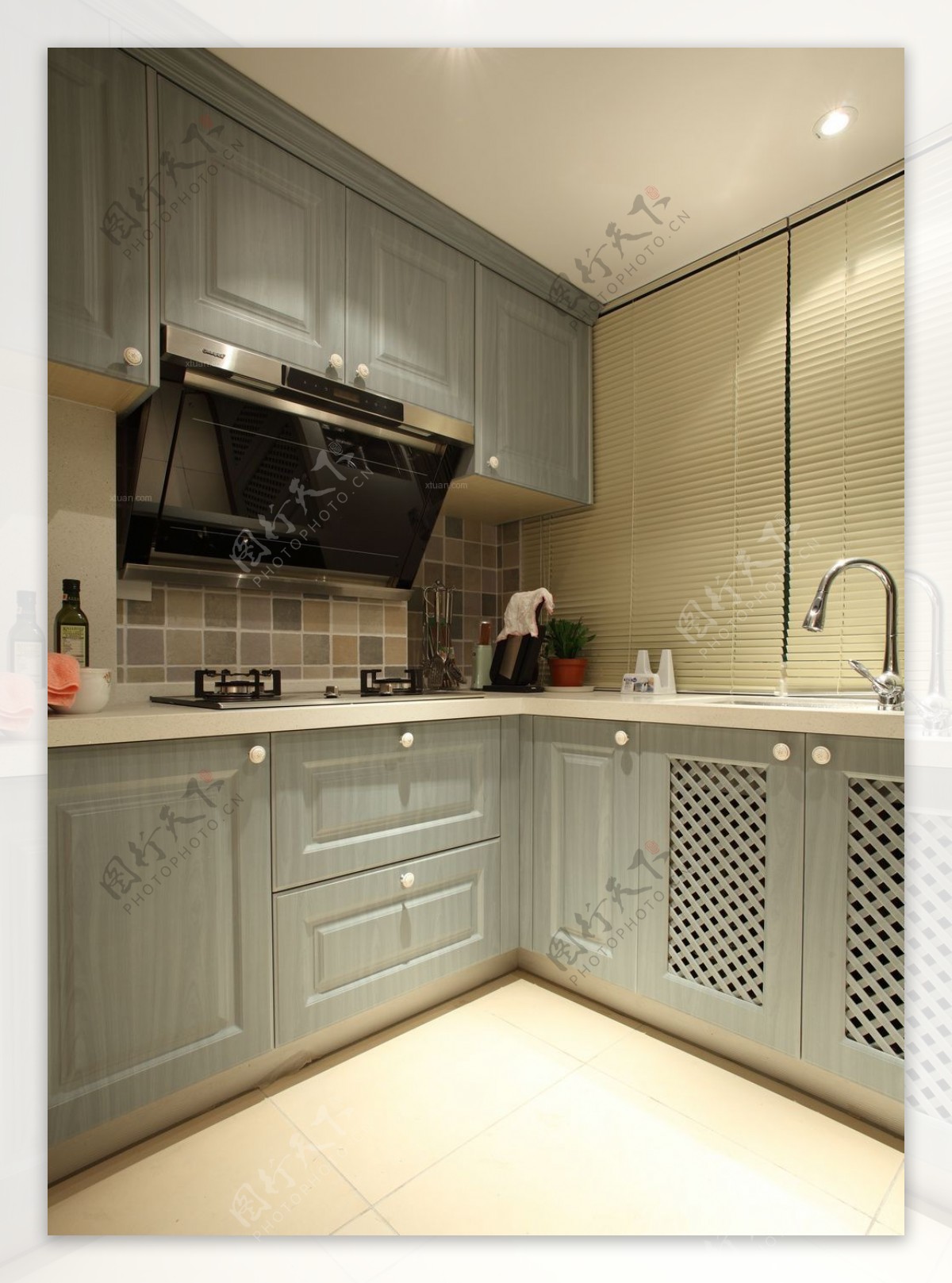欧式简约风室内设计厨房效果图源文件
