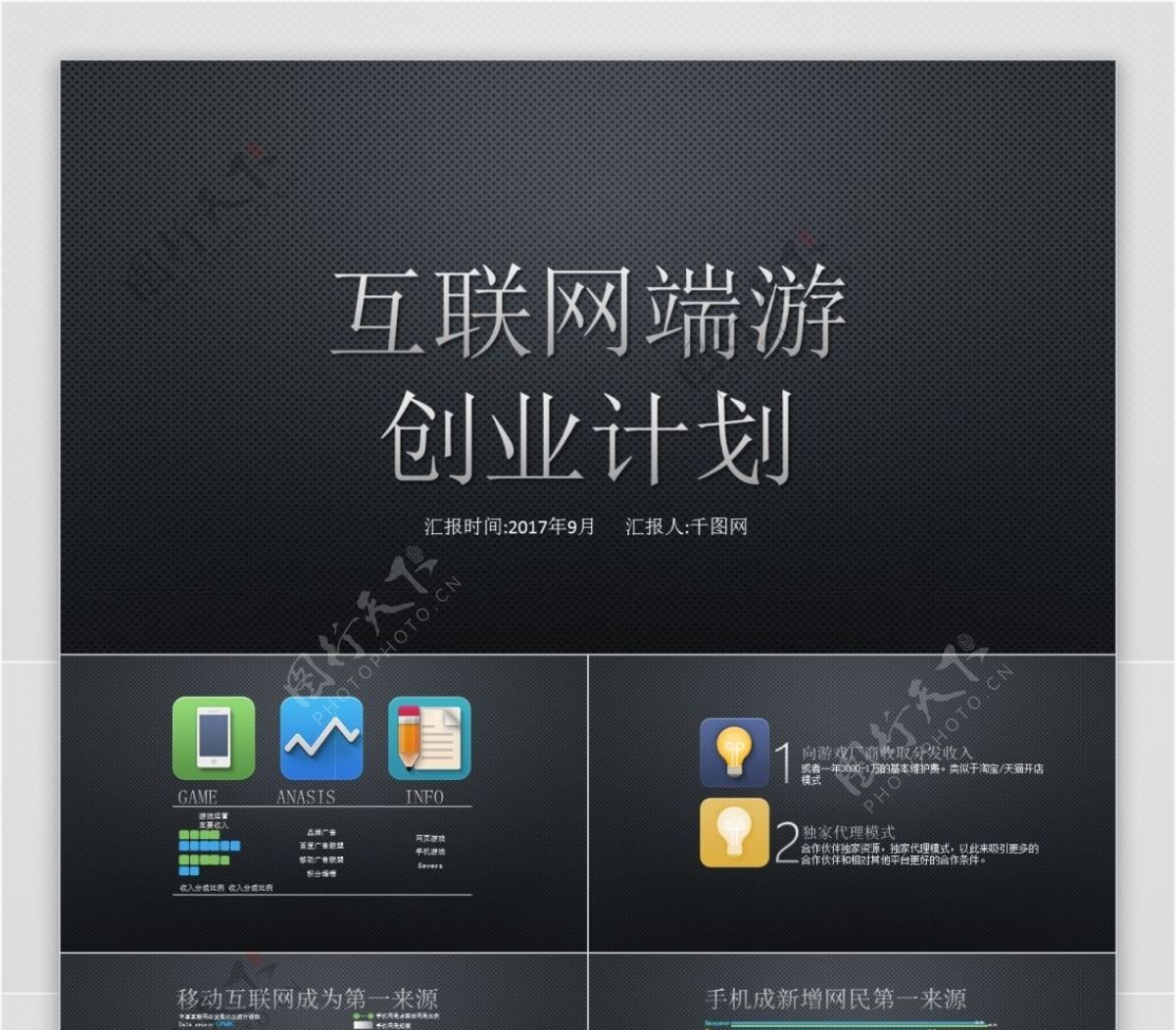 互联网端游创业计划商业ppt