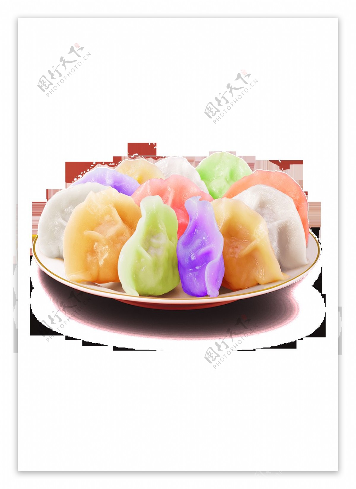 马卡龙彩色水饺元素