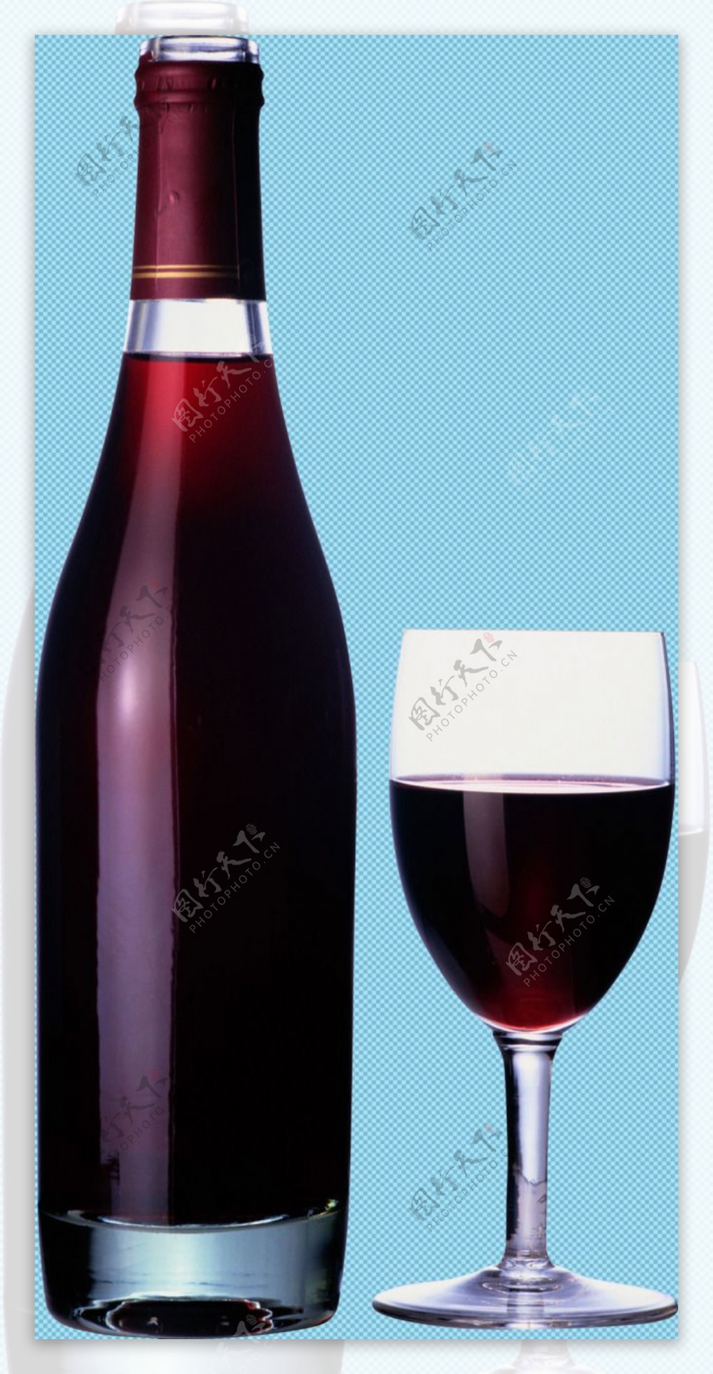 手绘葡萄酒瓶子杯子免抠png透明图层素材