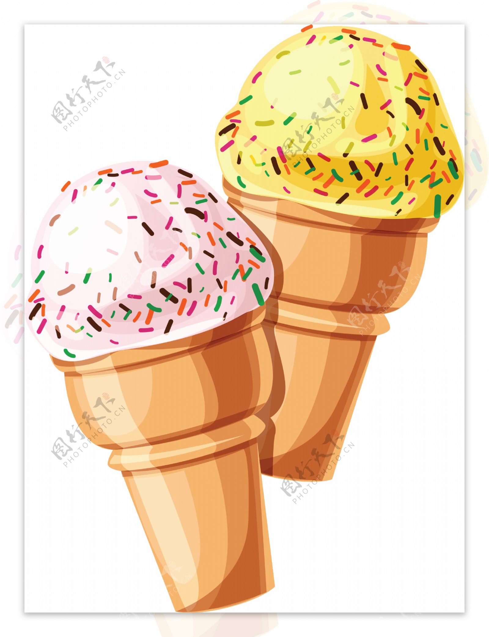 彩色冰淇淋免抠png透明图层素材