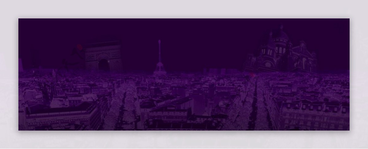 唯美紫色城市banner背景素材