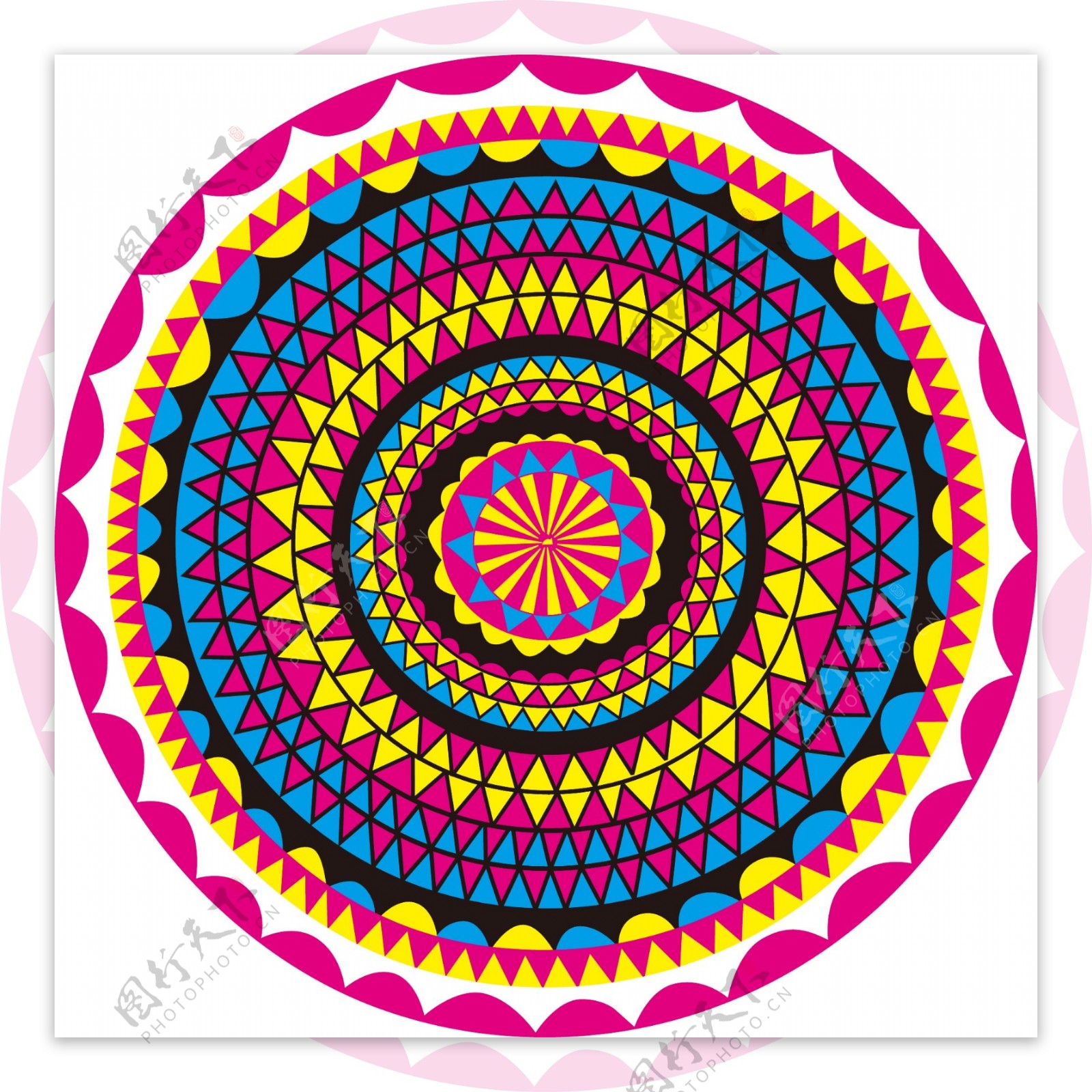 地毯圆形几何花纹