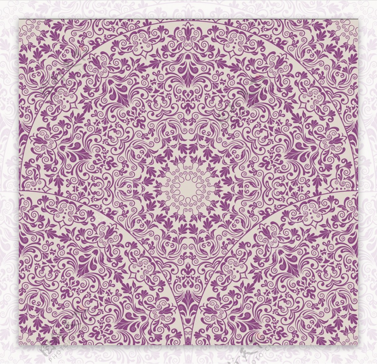 紫色精美花纹背景矢量素材