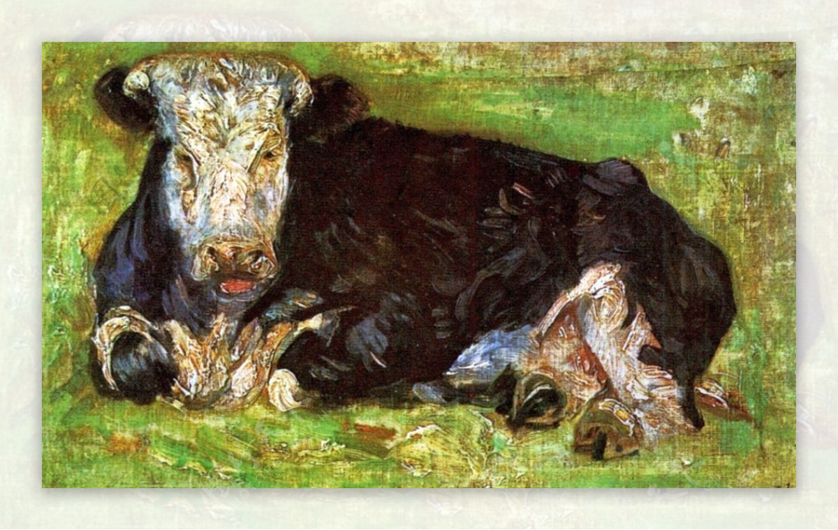 卧着的母牛装饰画