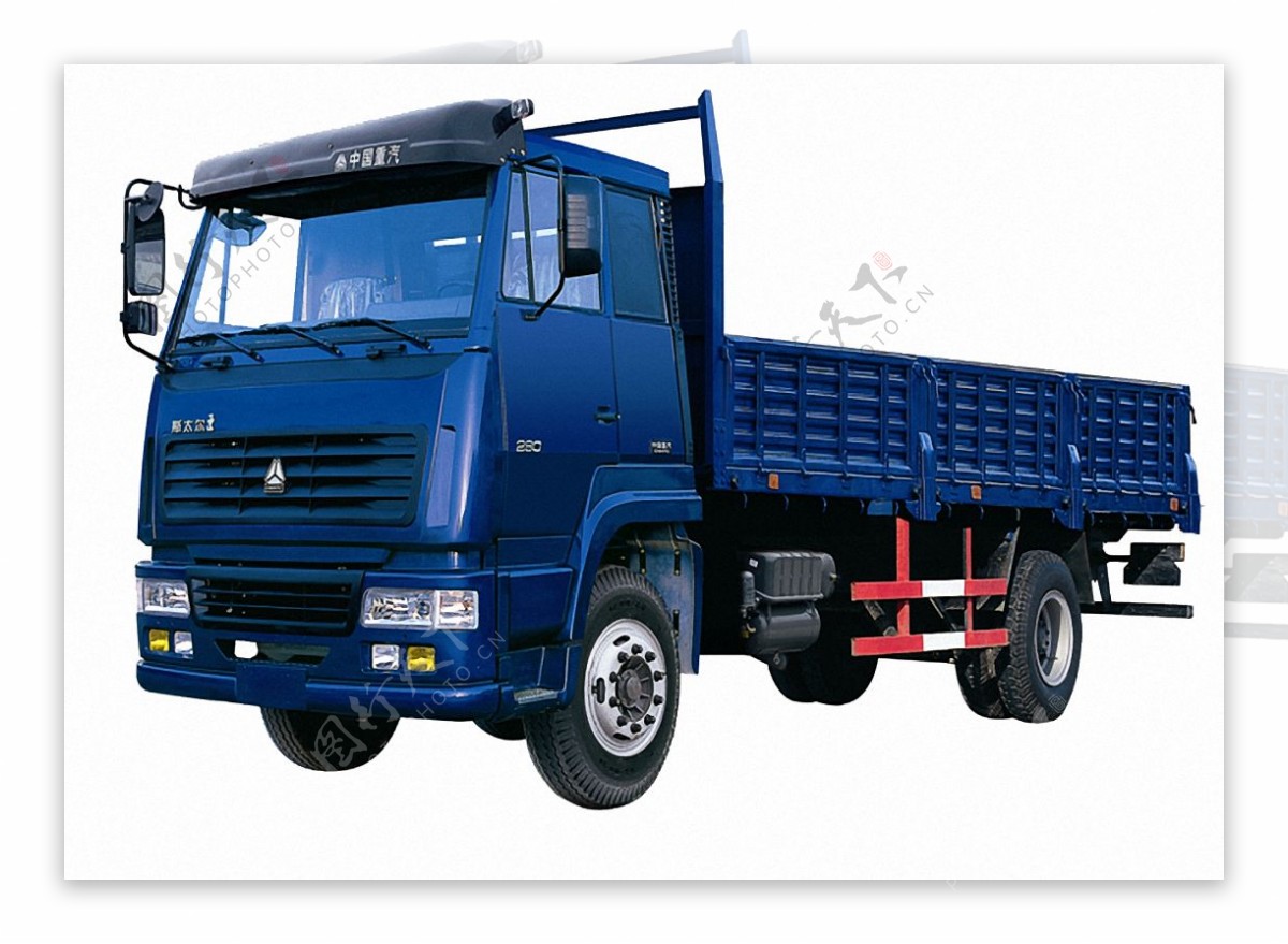 蓝色大型载重卡车免抠png透明图层素材