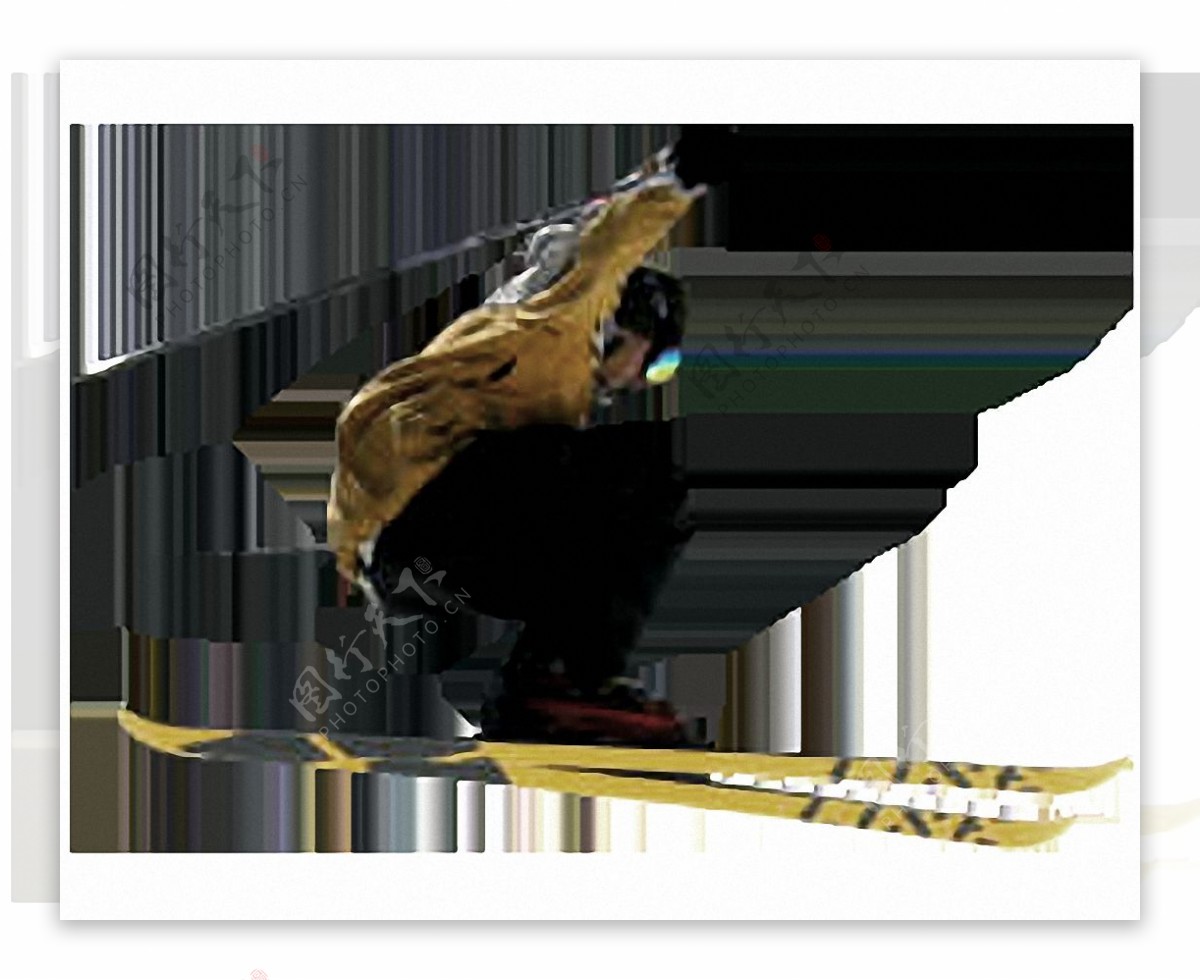 正在滑雪的运动员免抠png透明图层素材