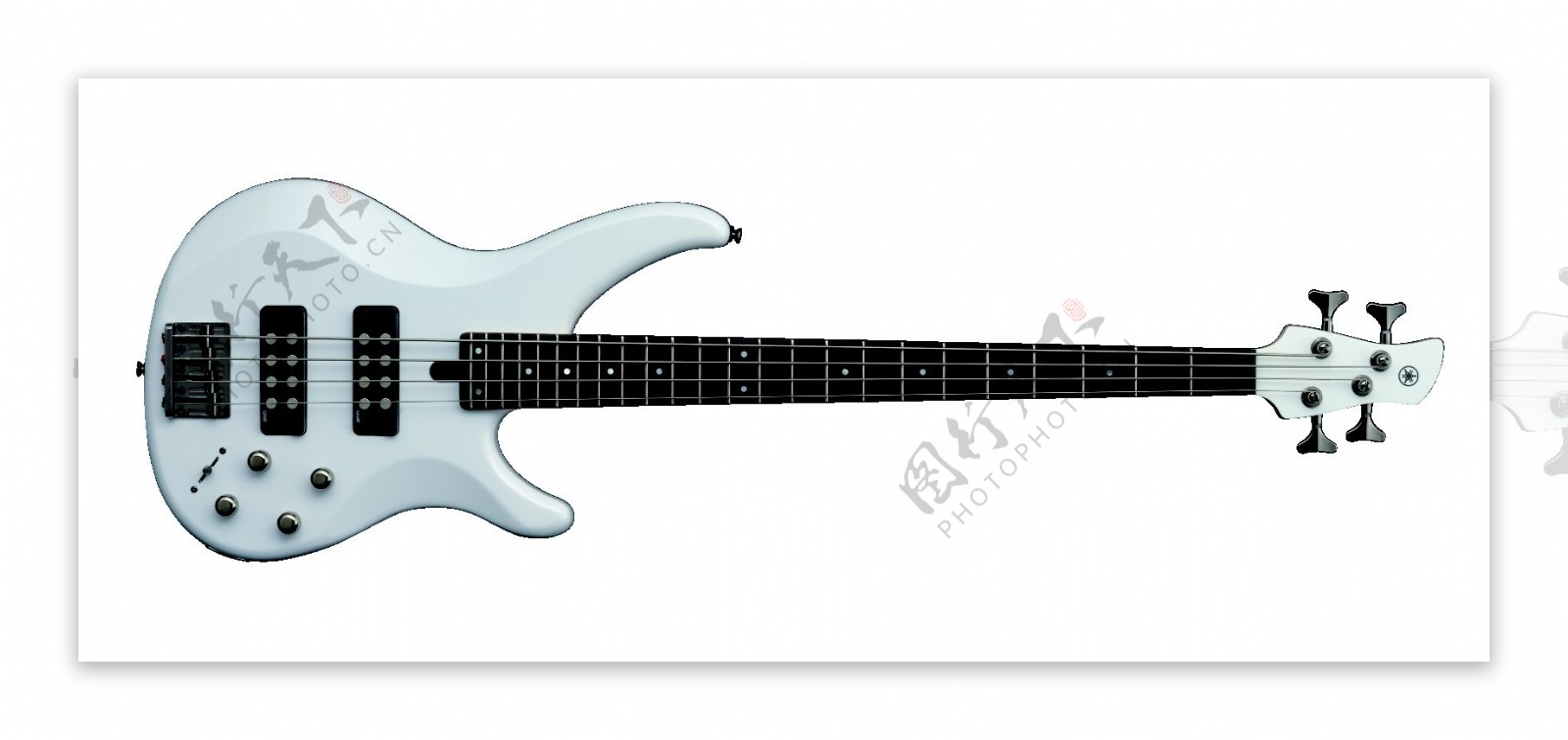 浅蓝色低音电吉他免抠png透明图层素材