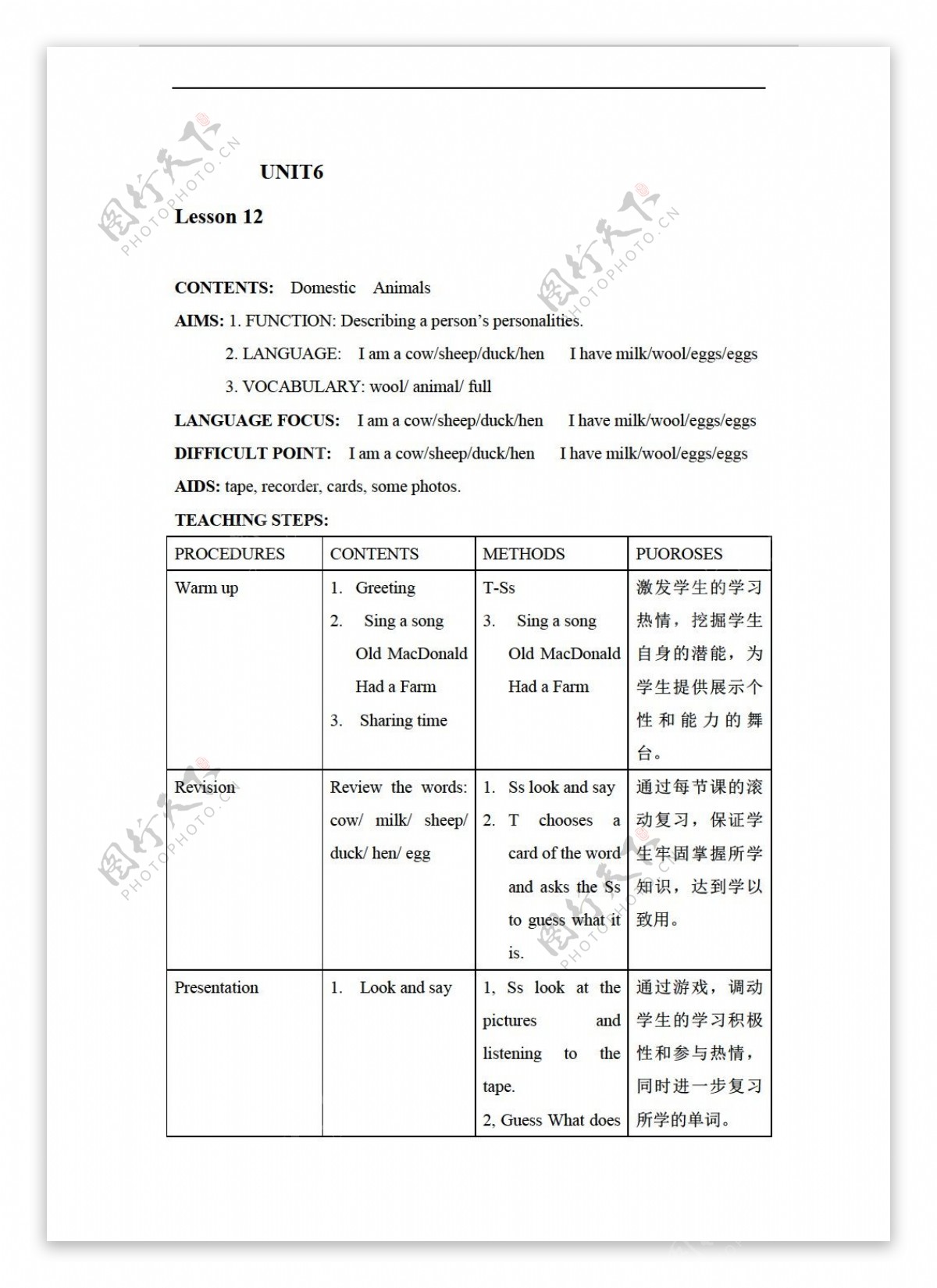 三年级上英语下册教案unit6lesson12