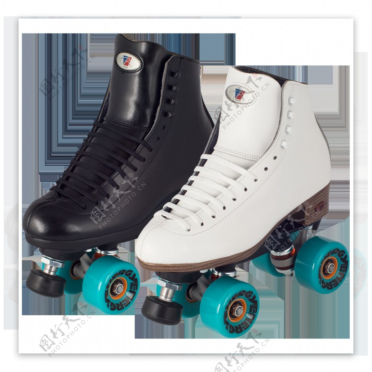 黑白两色溜冰鞋免抠png透明素材