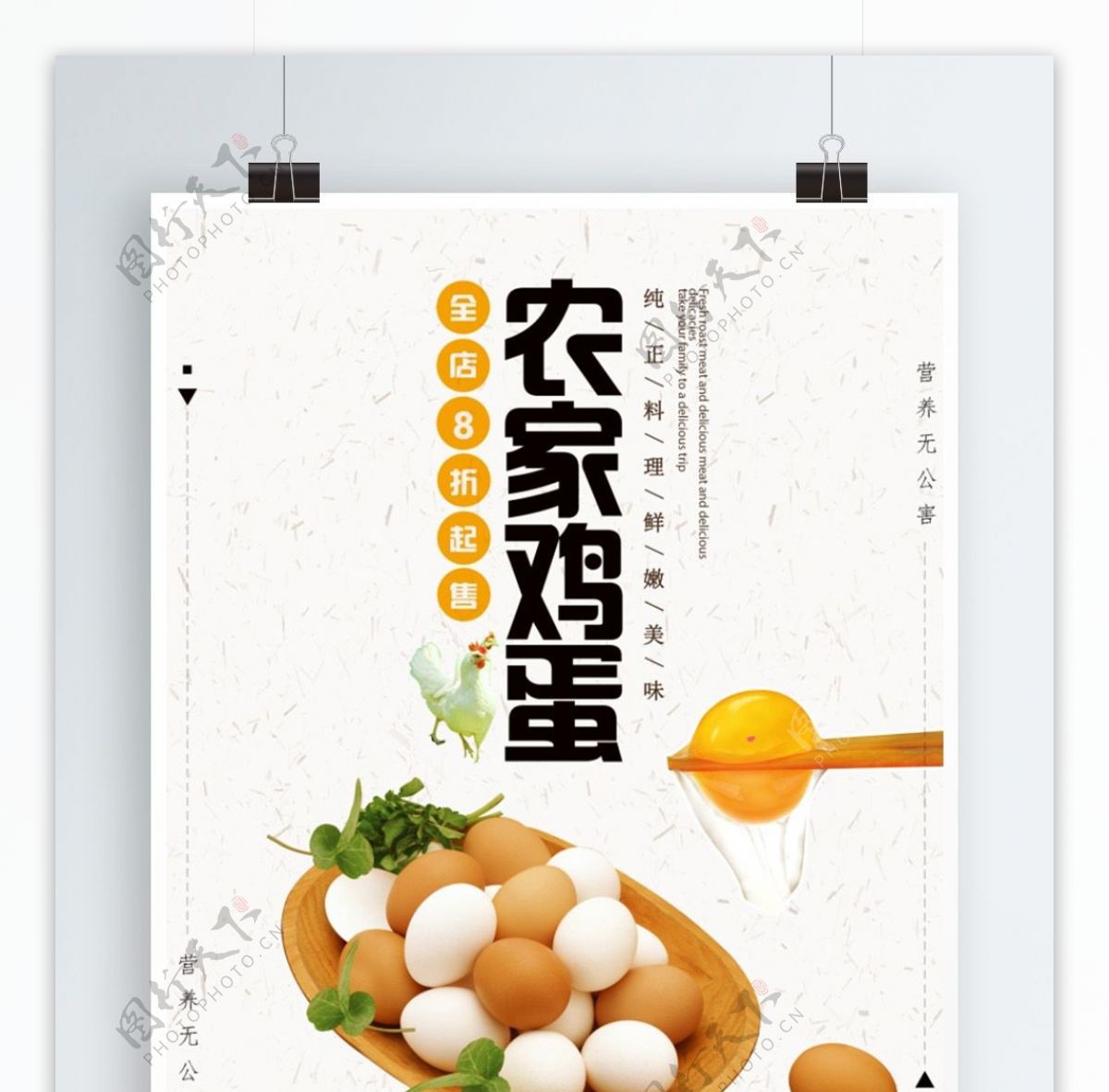 中国风农家鸡蛋海报