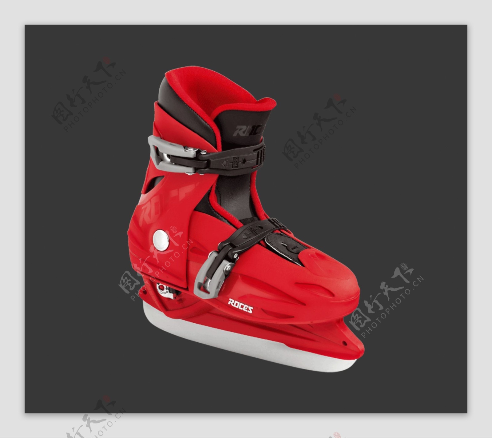 红色儿童冰鞋免抠psd透明素材