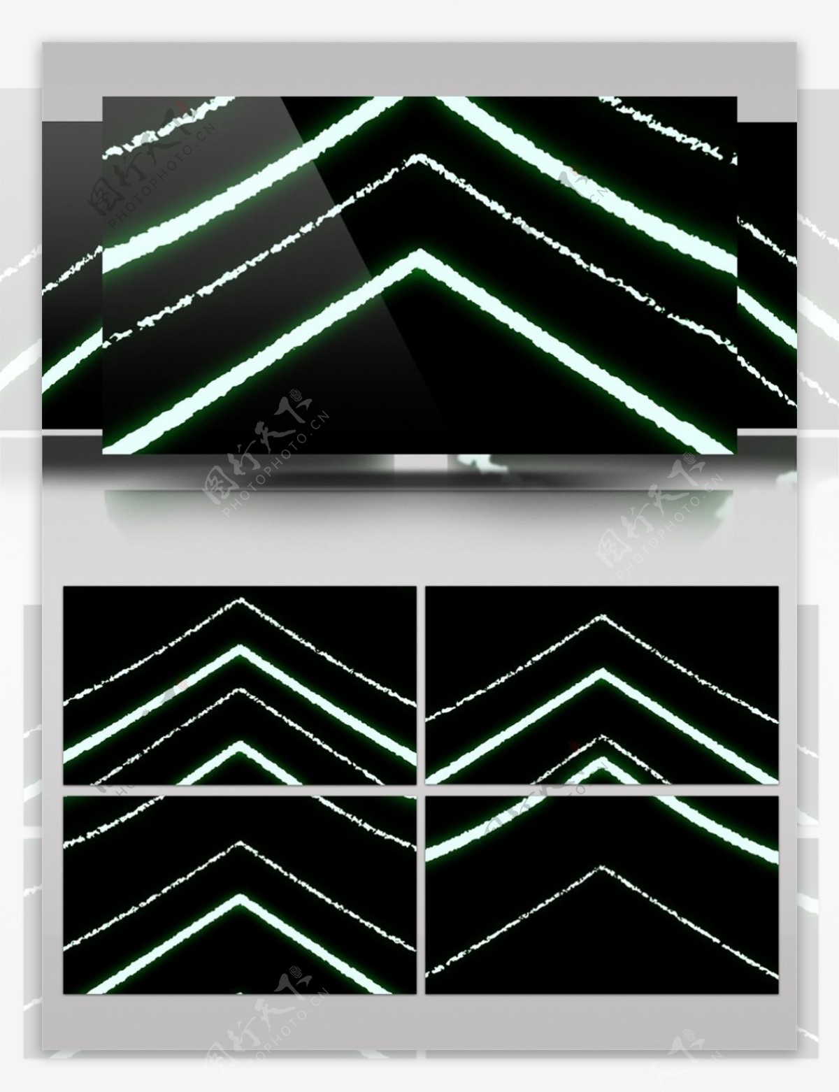 绿色实线虚线箭头灯光视频素材