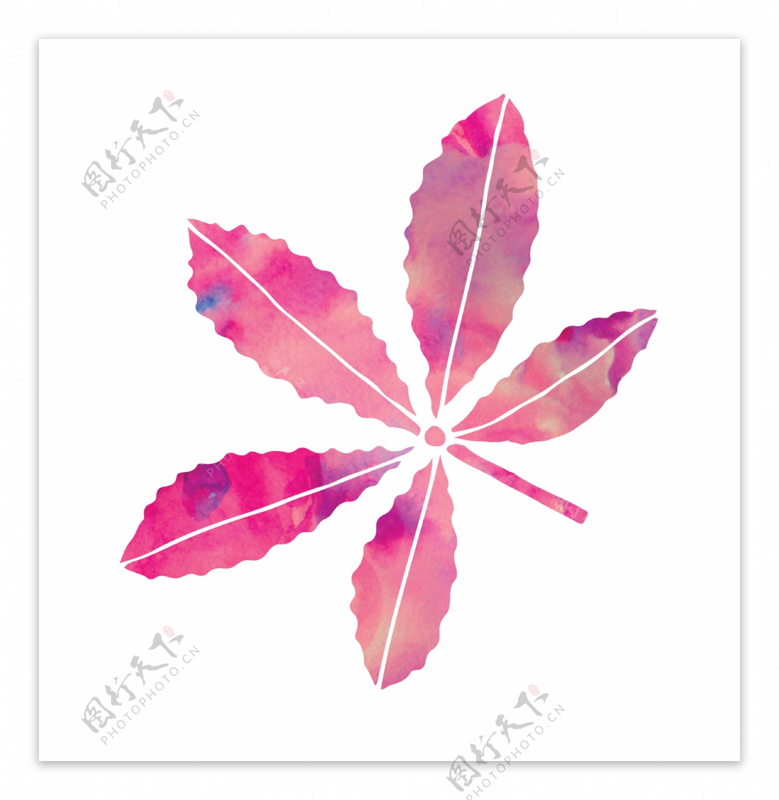粉色樱花树叶卡通透明素材