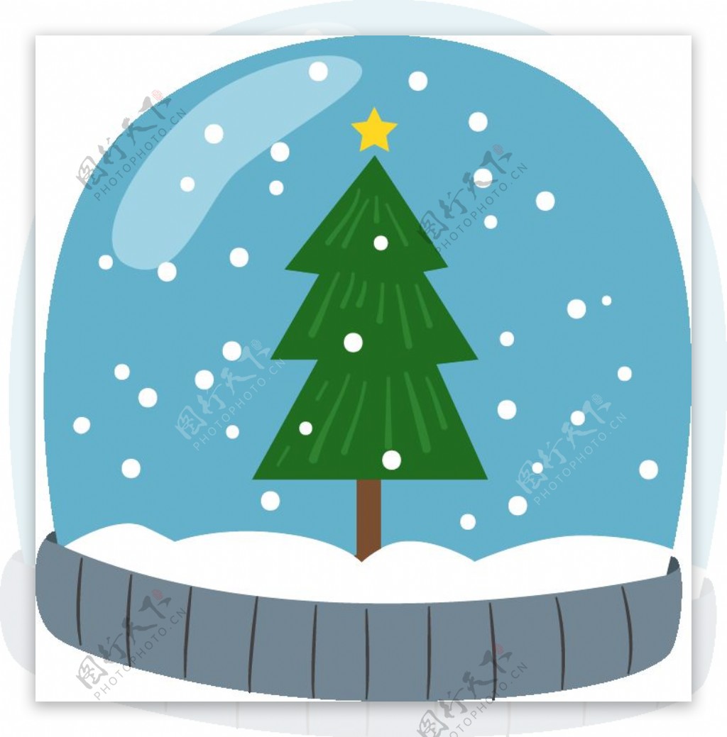 卡通圣诞树树音乐盒PNG元素