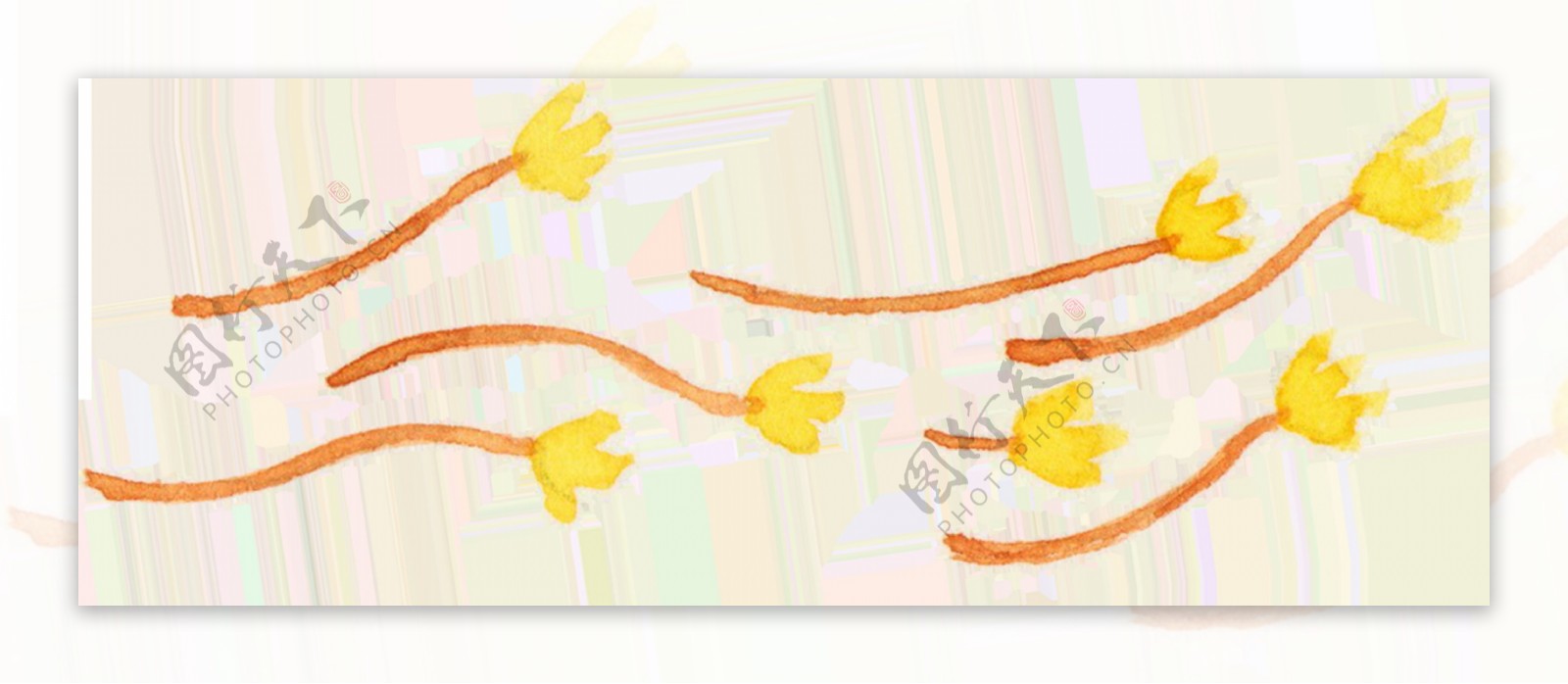 多种黄色花束卡通透明素材