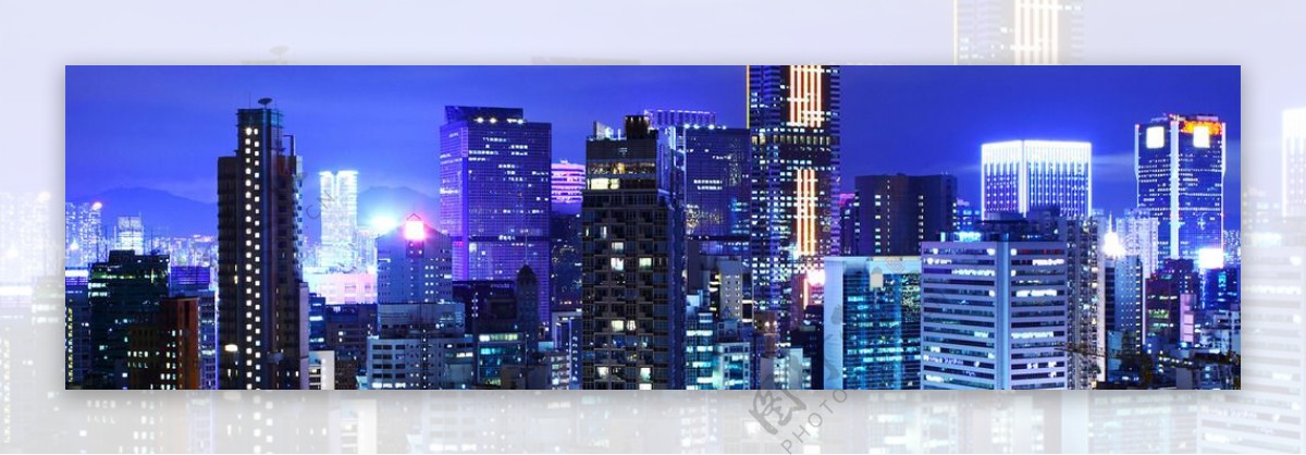 城市夜景全屏海报背景