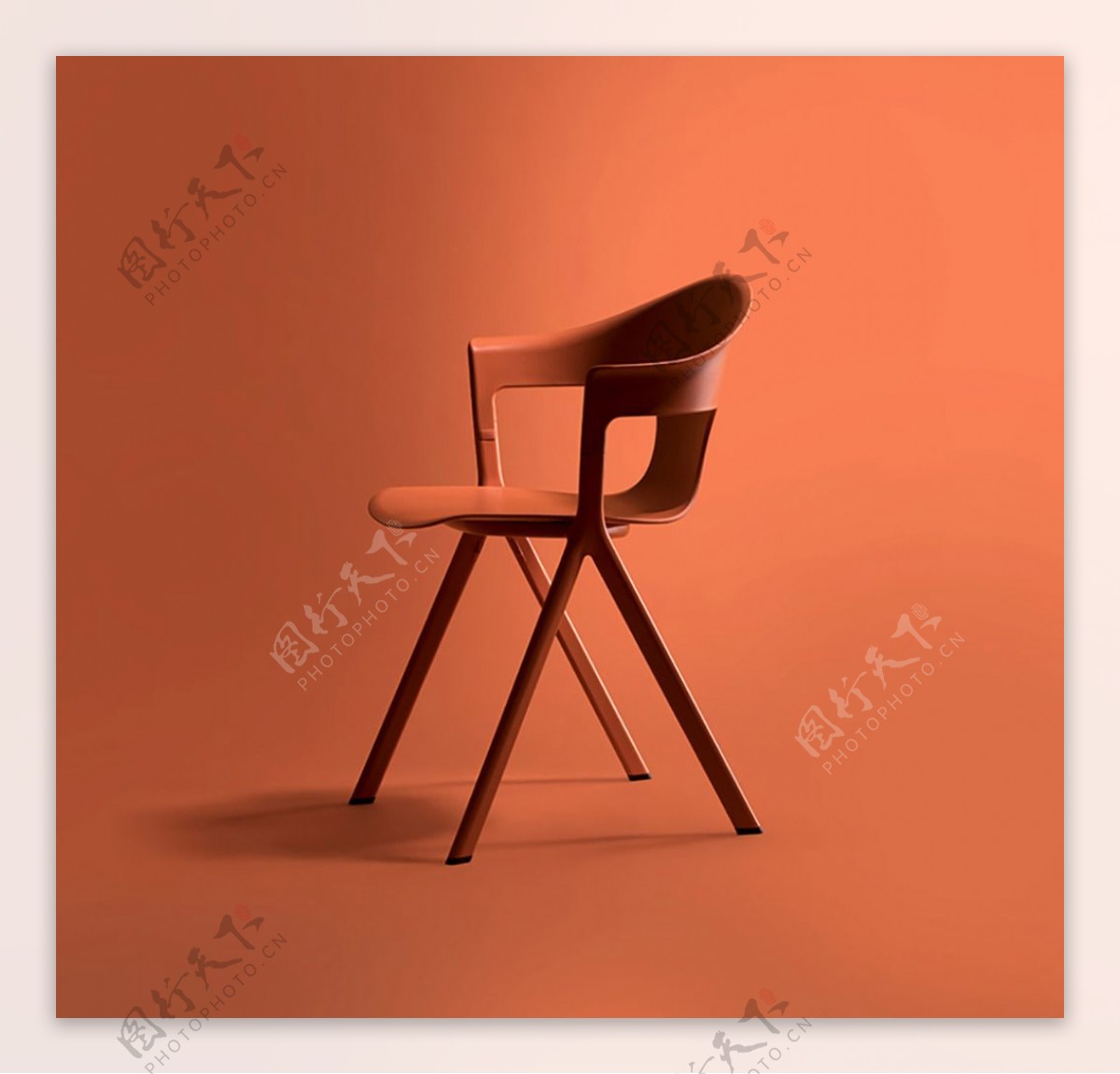 橙色简约椅子产品设计