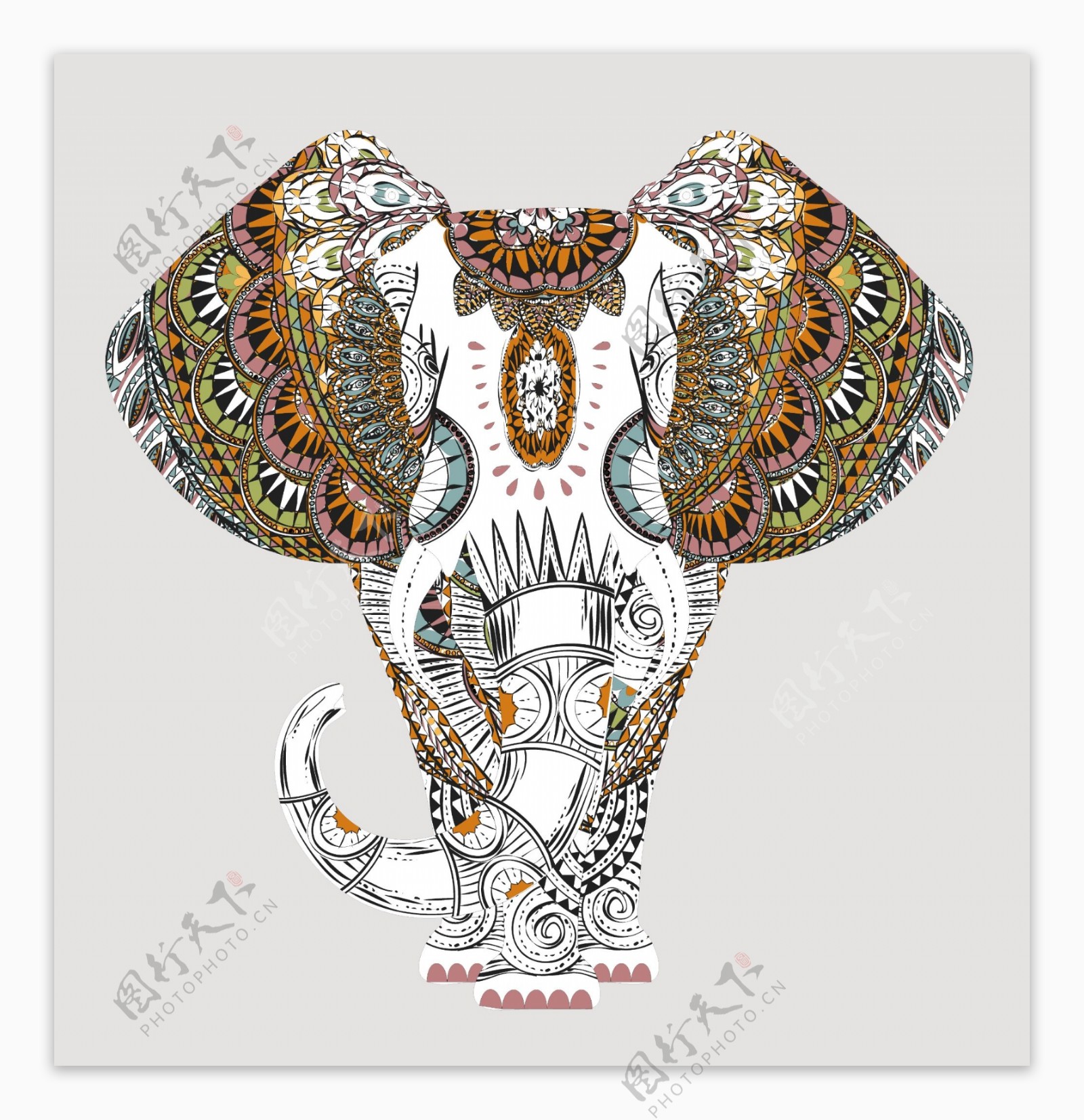 印度大象无缝矢量模式插画图片素材_ID:423454746-Veer图库