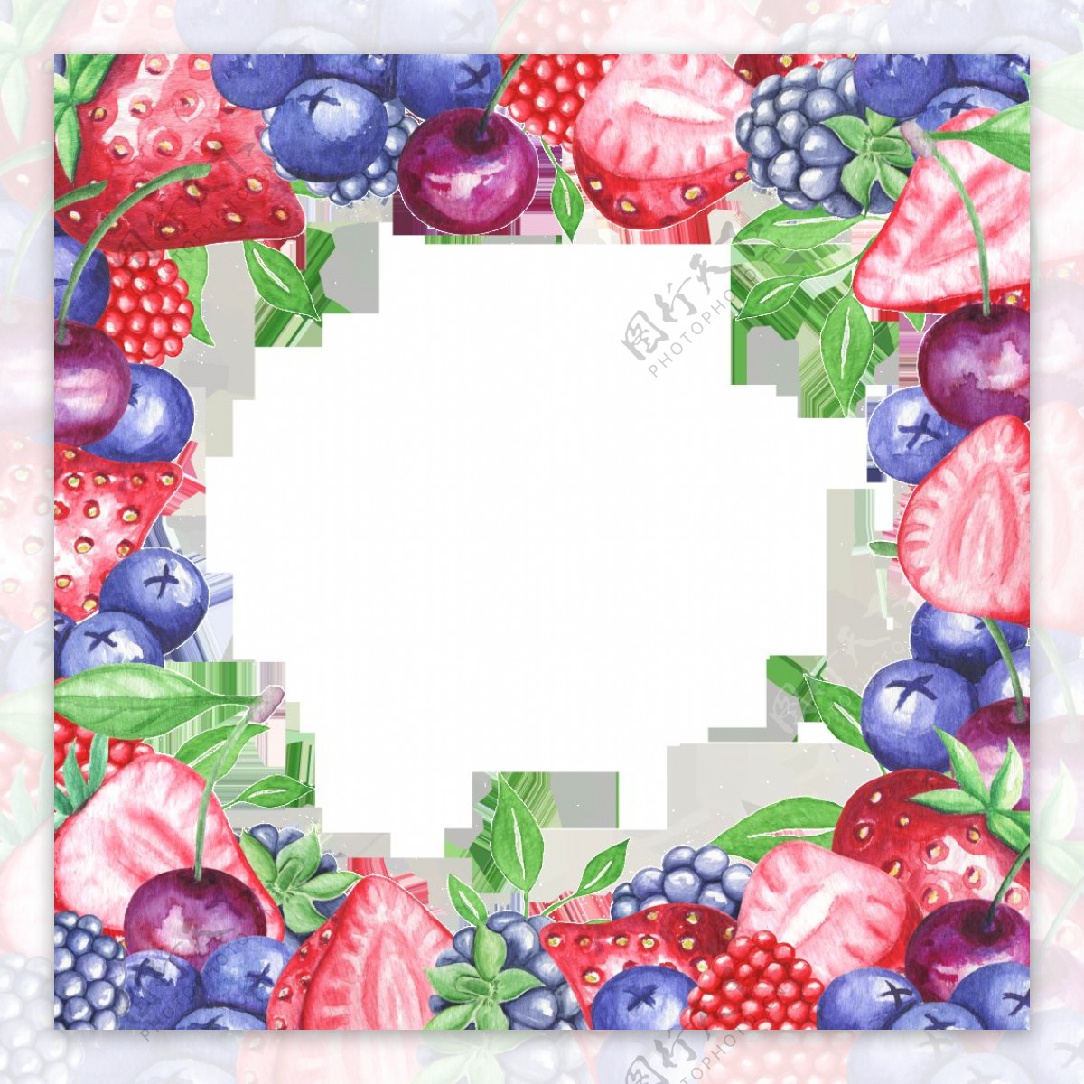 水果花边装饰png透明素材